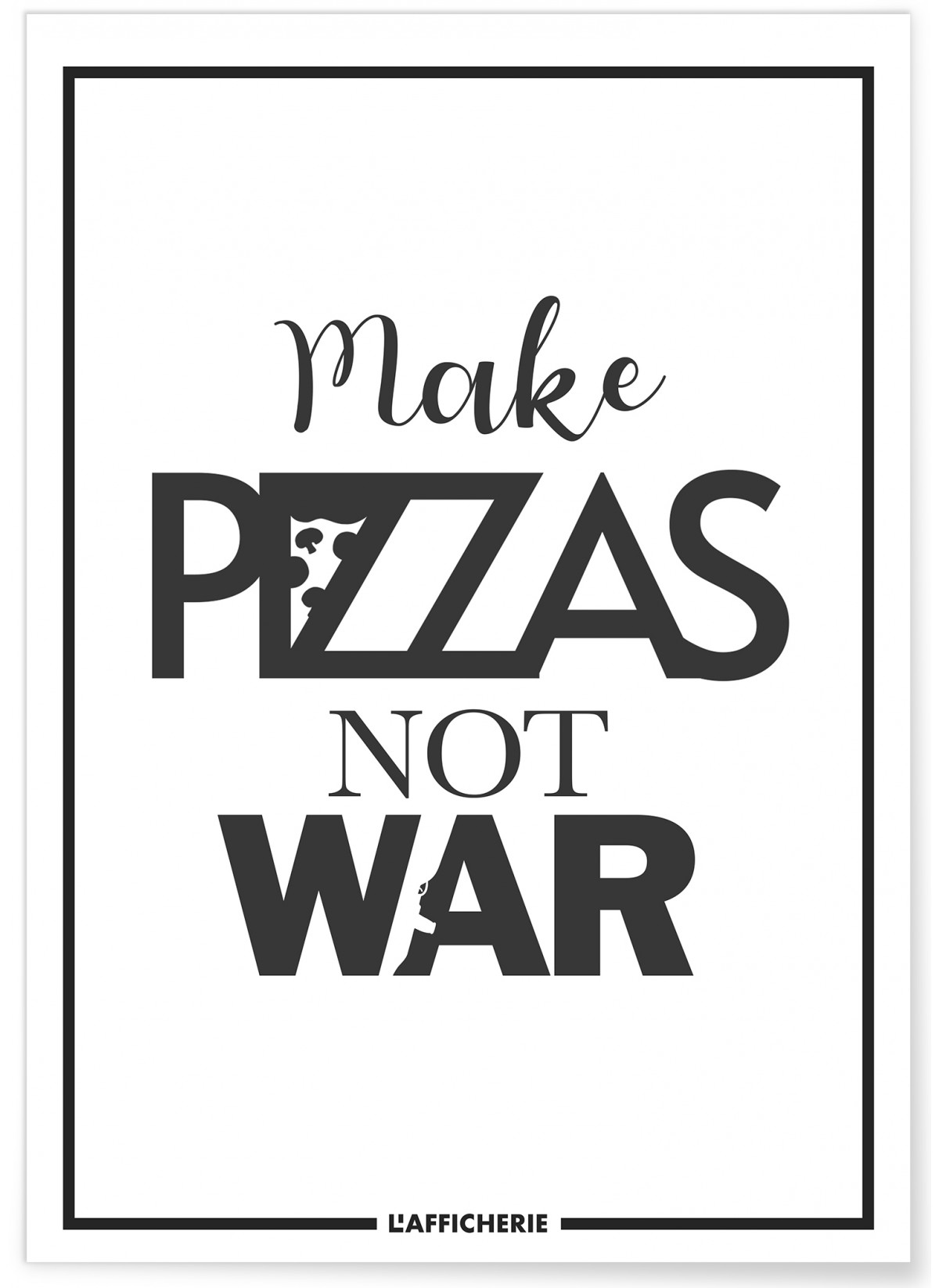 Affiche "Make Pizzas not war"