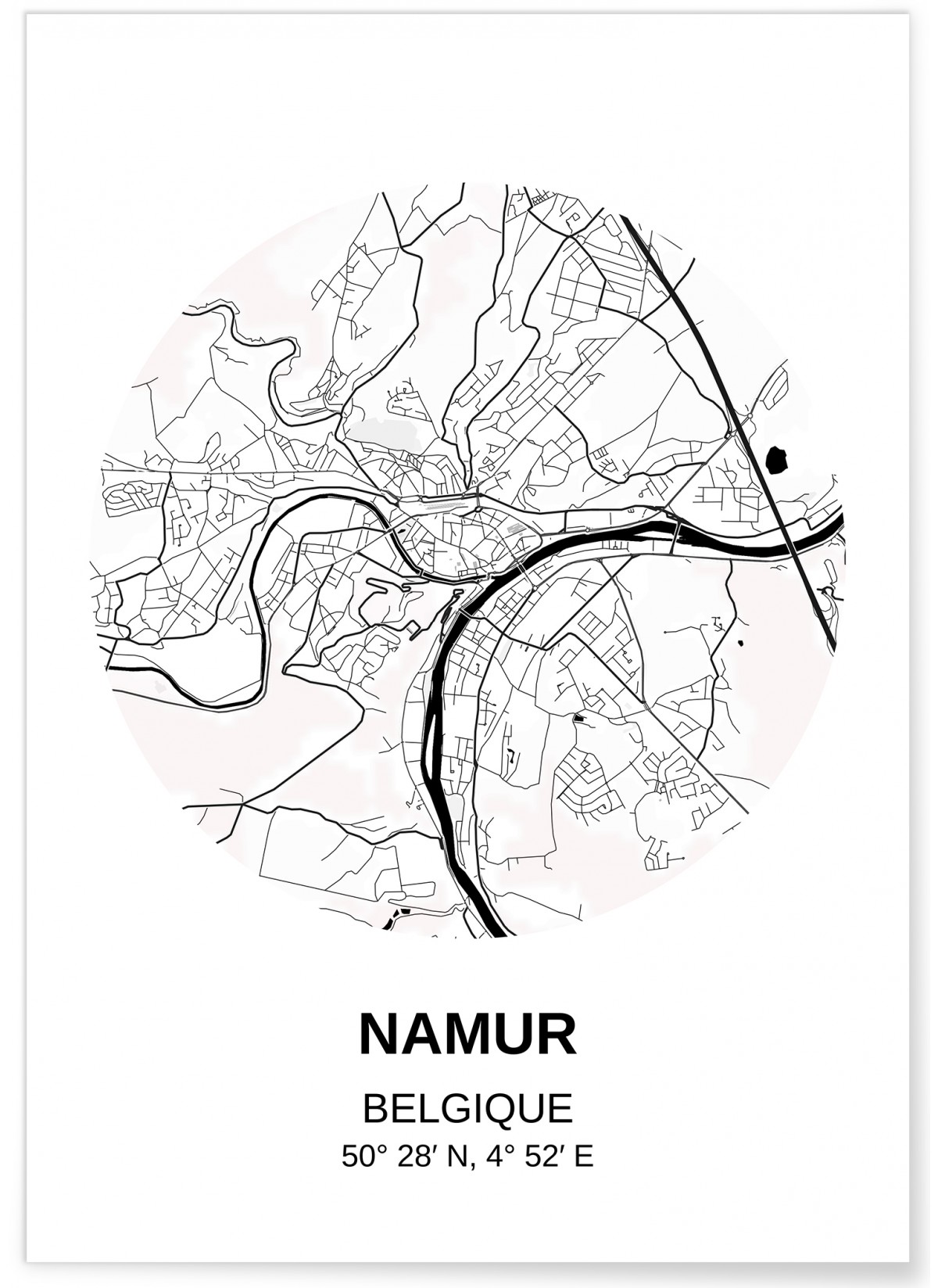 Affiche Carte Namur