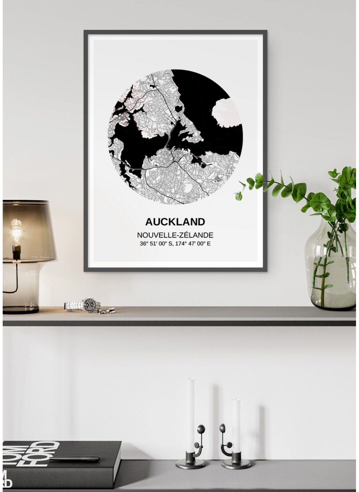 Affiche Carte Auckland
