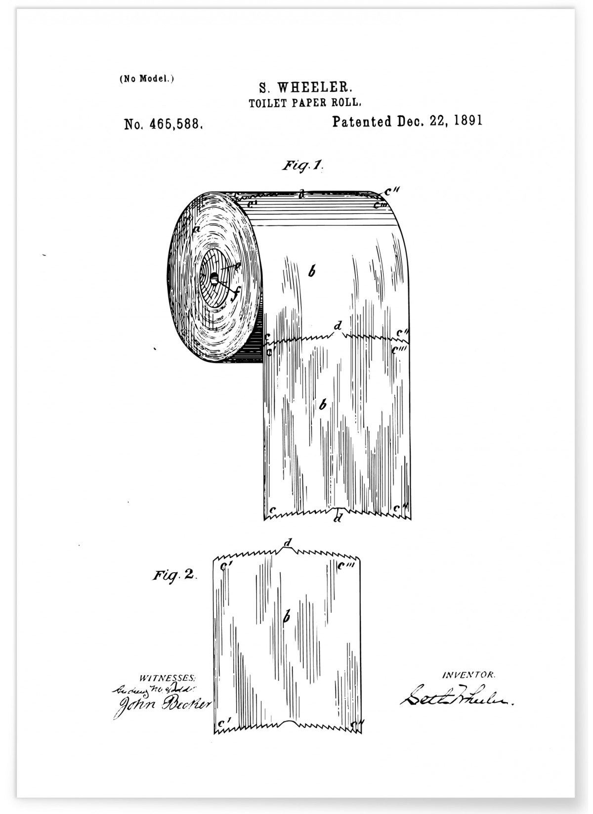 Affiche Brevet papier toilette