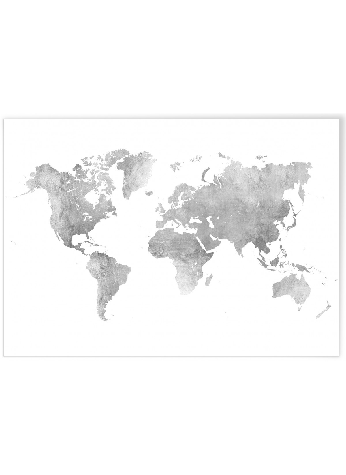 Poster Carte du monde argent