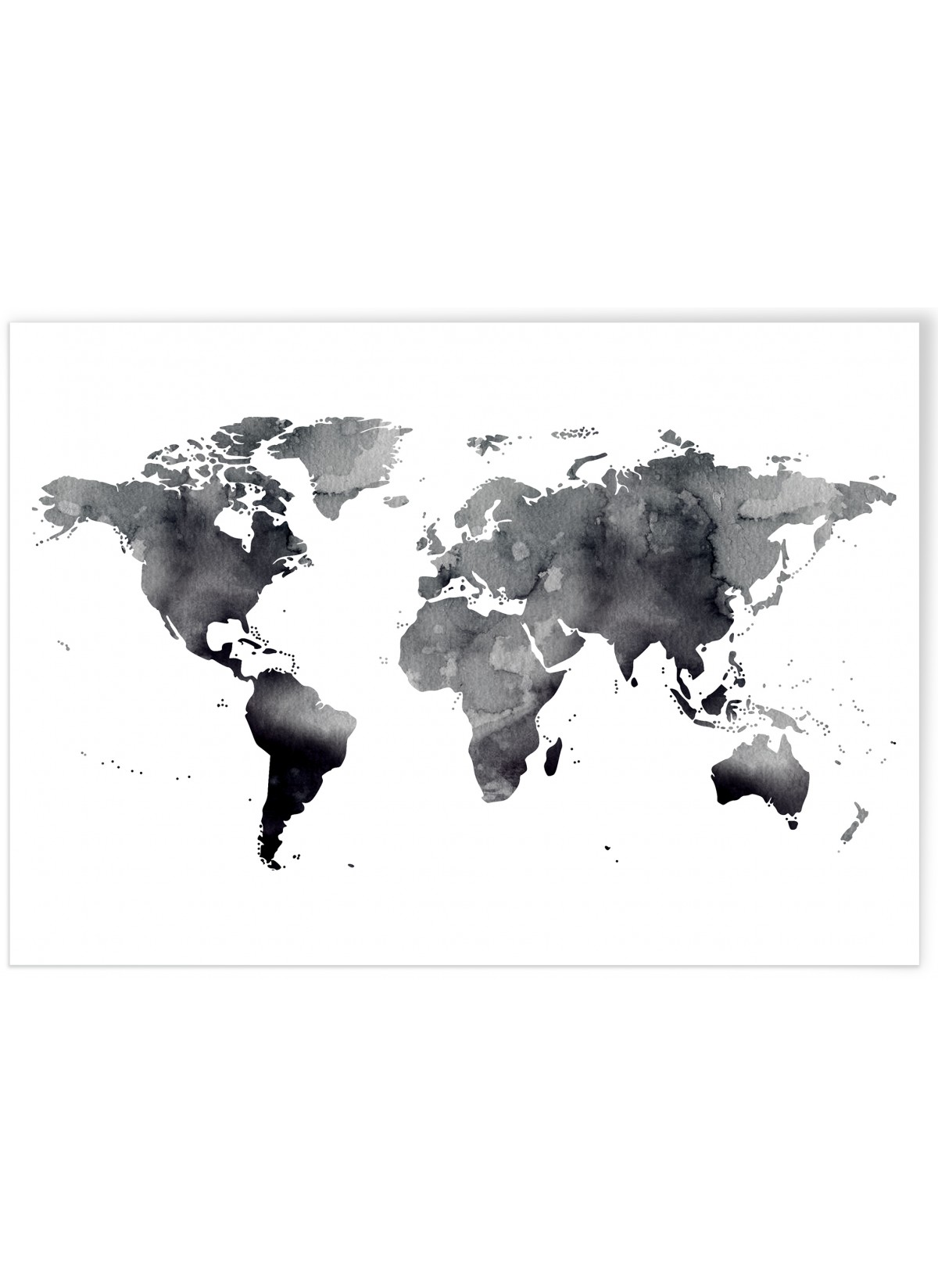 Poster Carte du monde noire