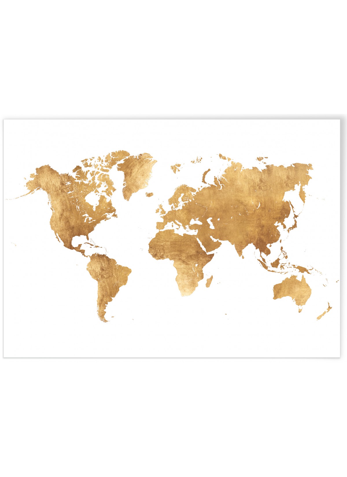 Poster Carte du monde Or