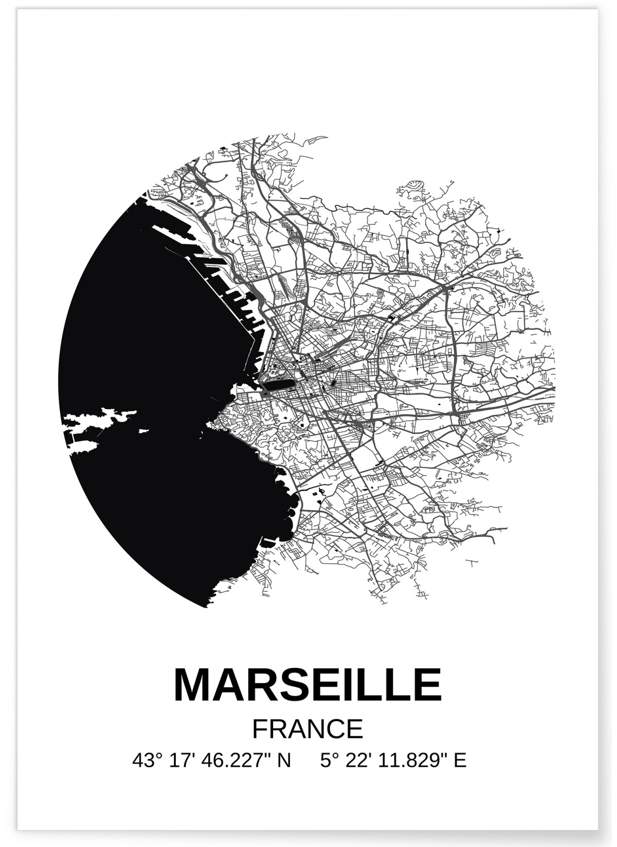 Poster Carte Marseille