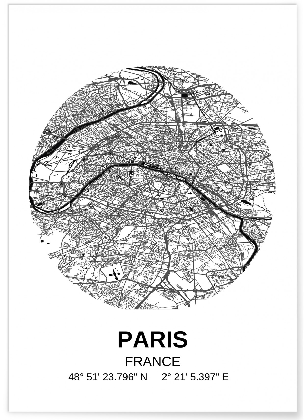 Poster Carte Paris