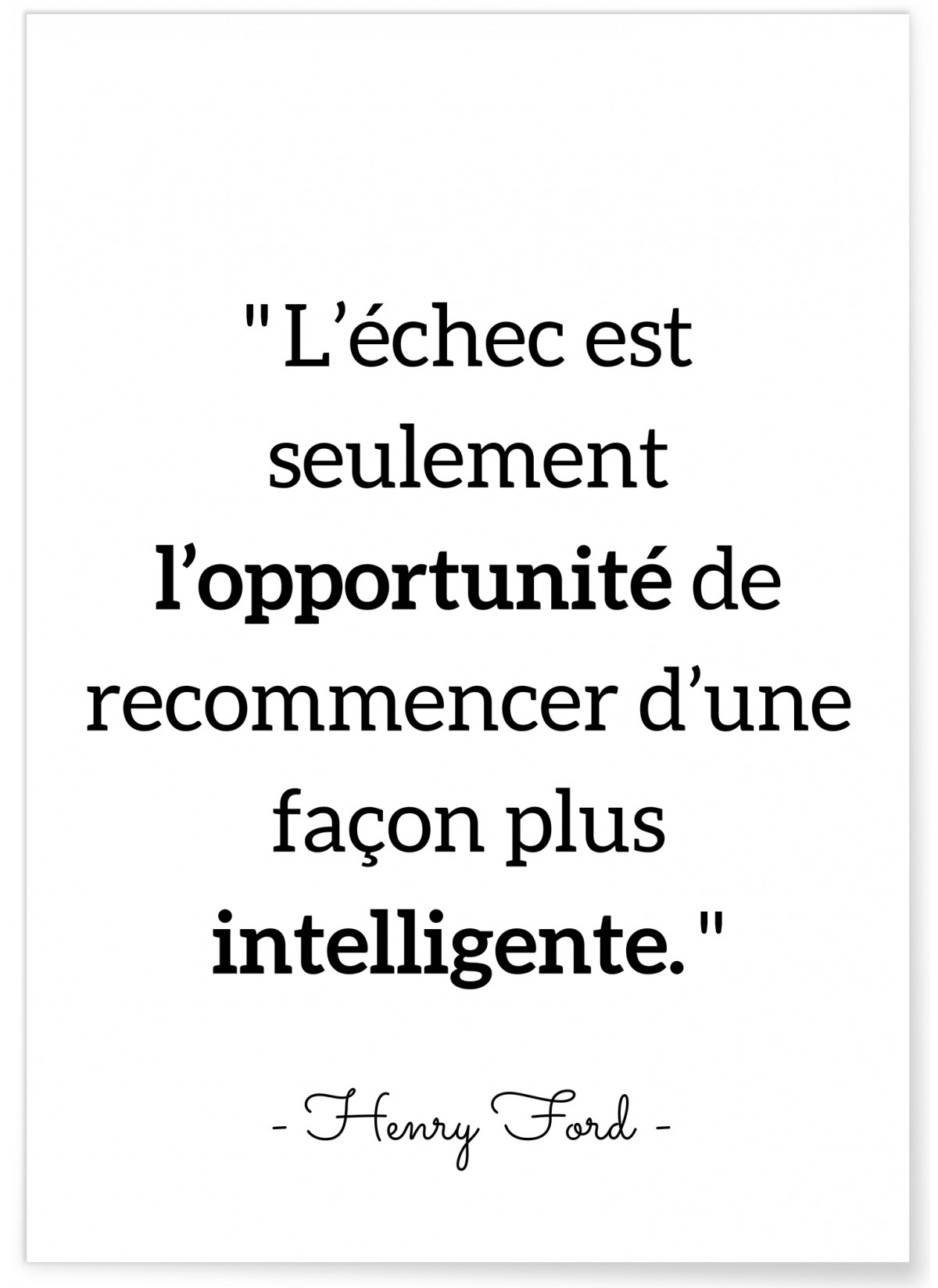 Affiche Citation Henry Ford : L'échec…