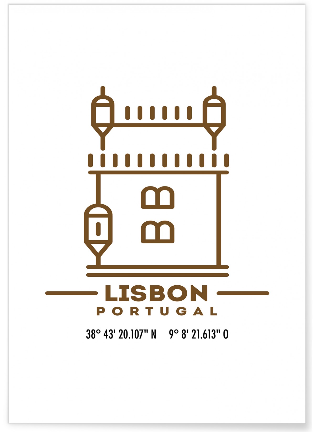 Poster Coordonnées Lisbonne