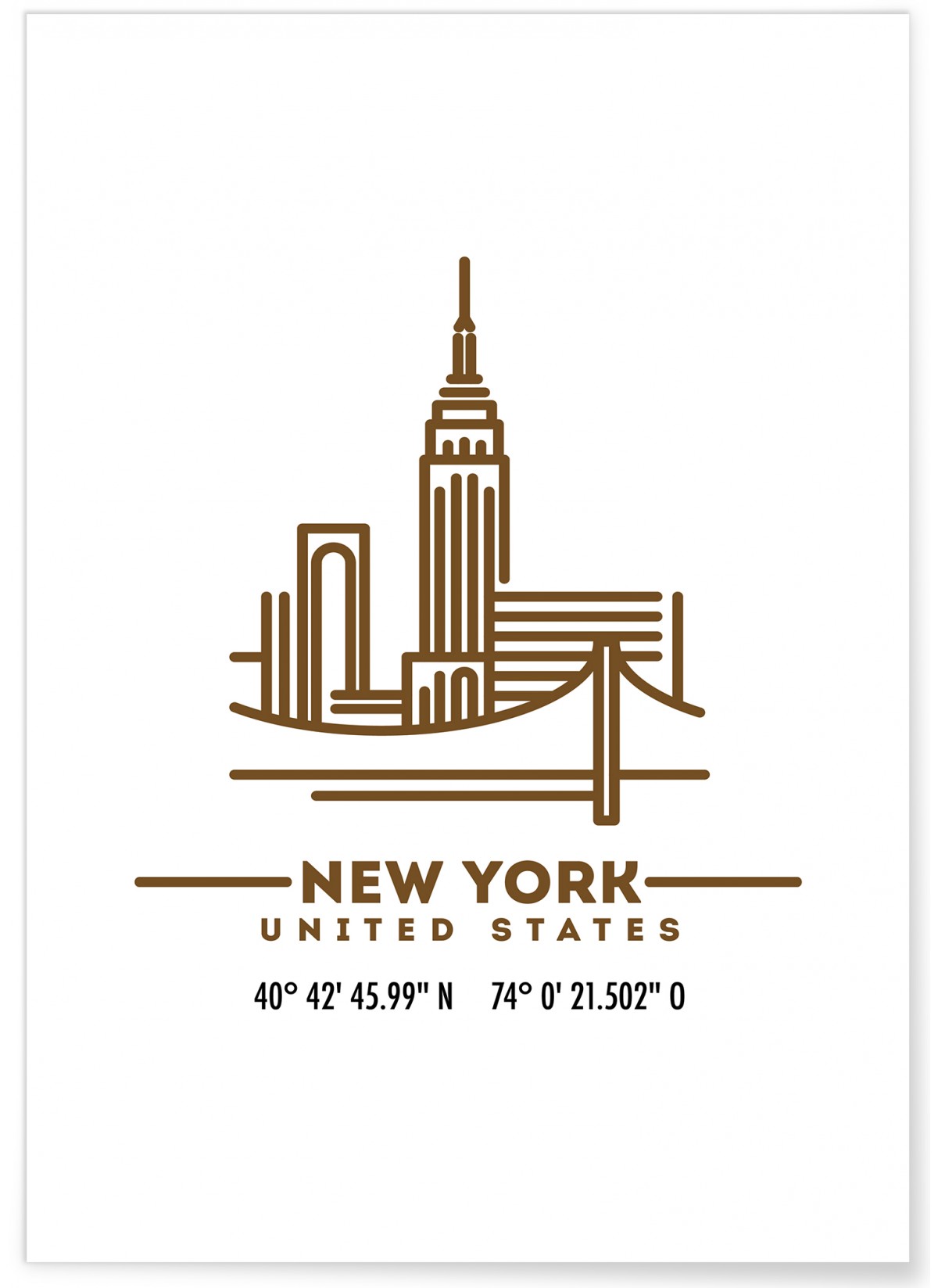 Poster Coordonnées New York