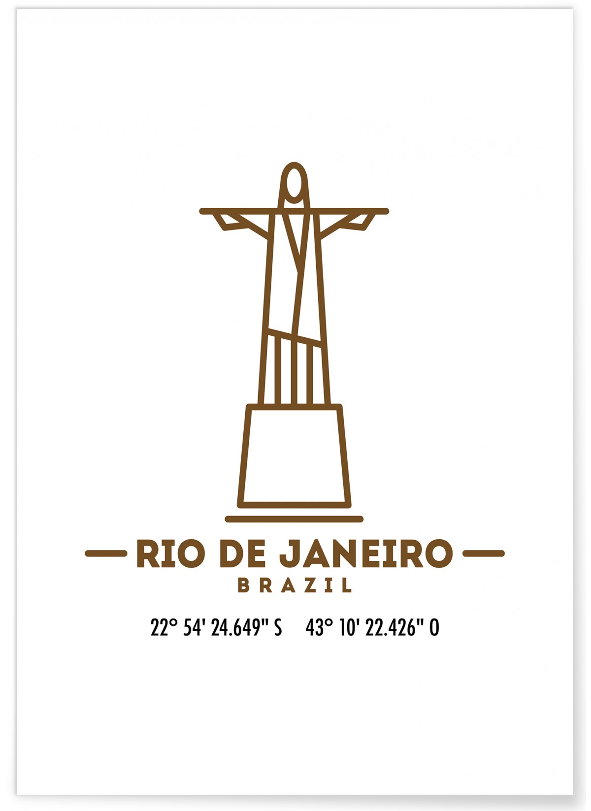 Poster Coordonnées Rio de Janeiro