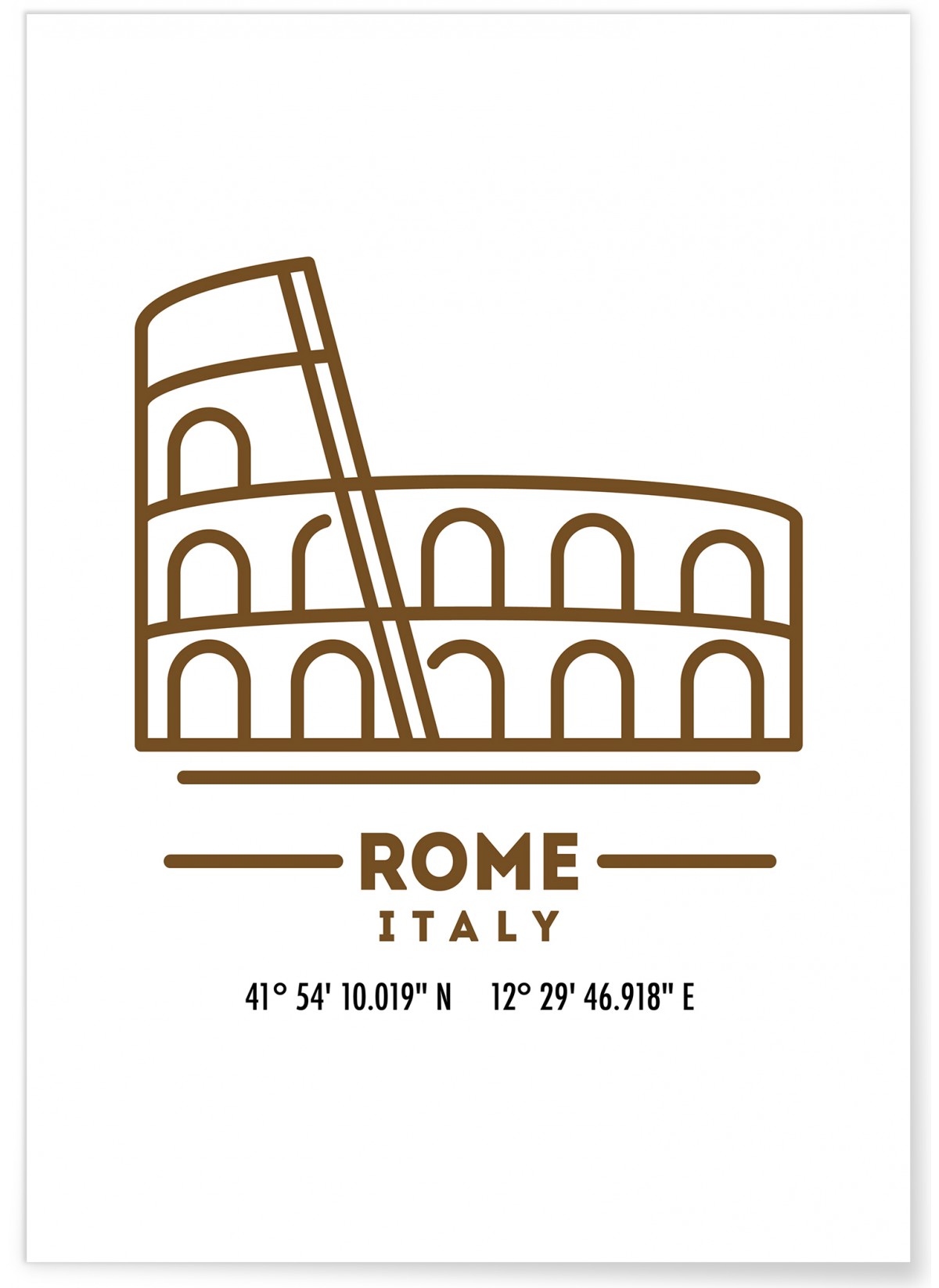 Poster Coordonnées Rome