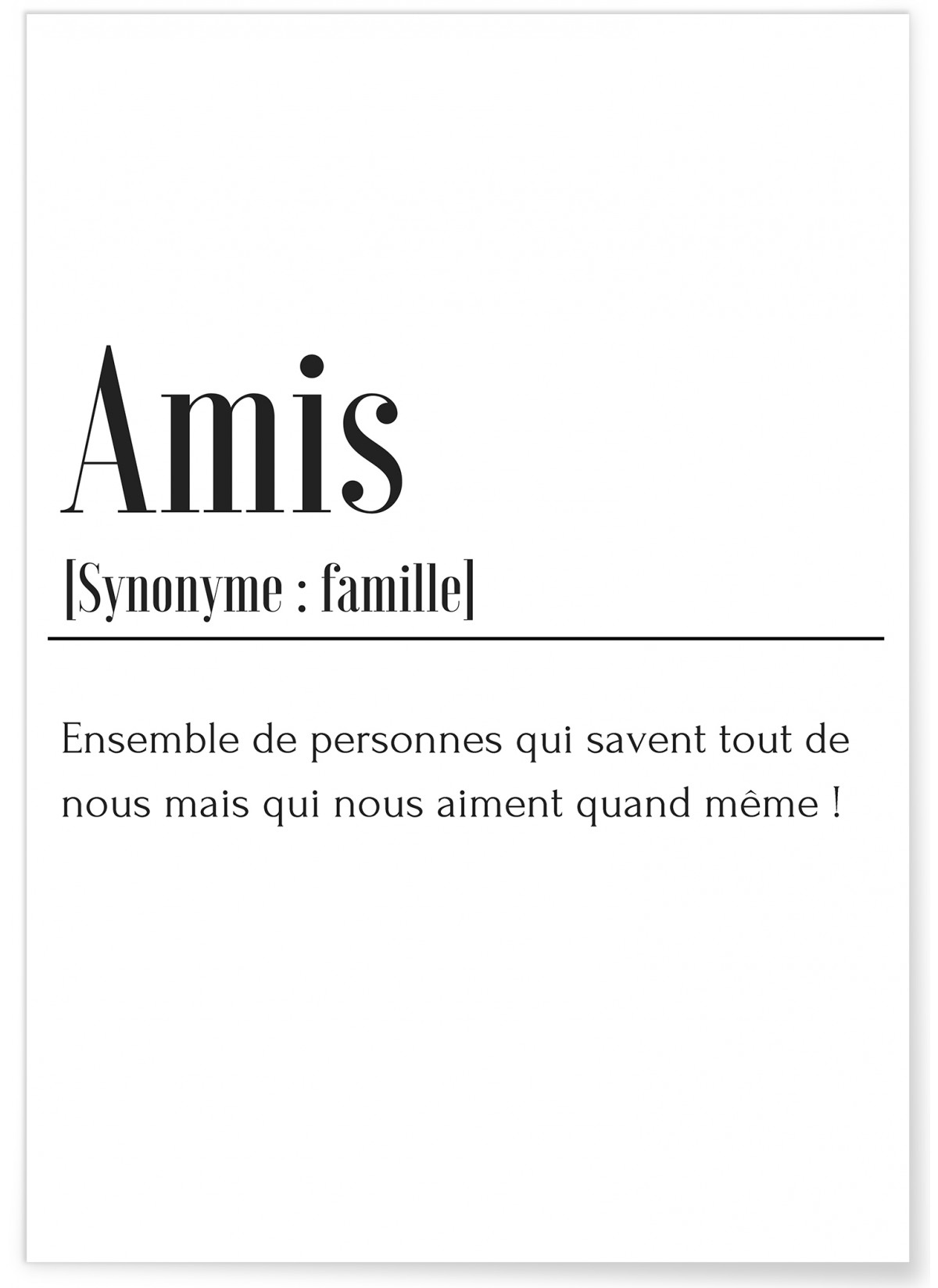 Affiche Définition Amis