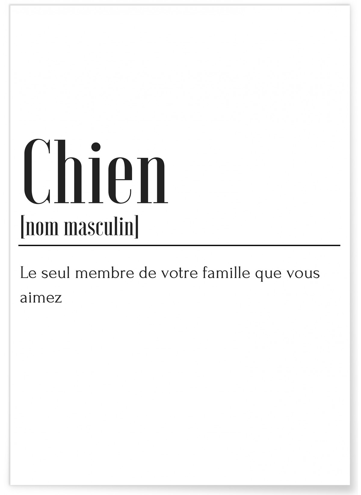 Affiche Définition Chien