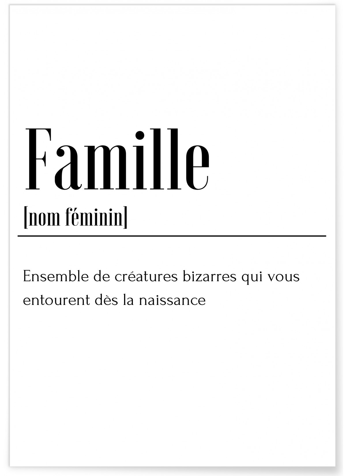 Affiche Définition Famille