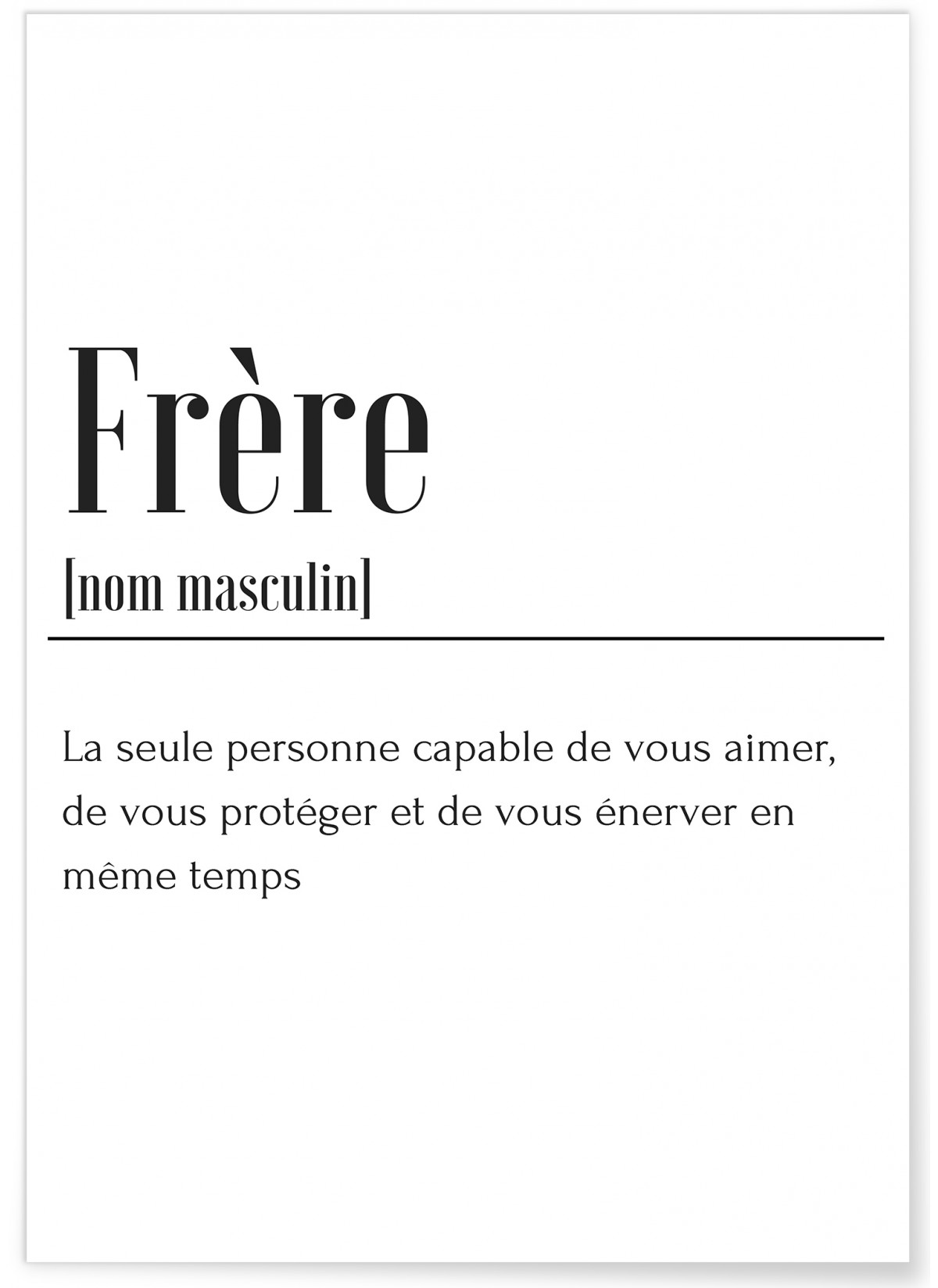 Affiche Définition Frère