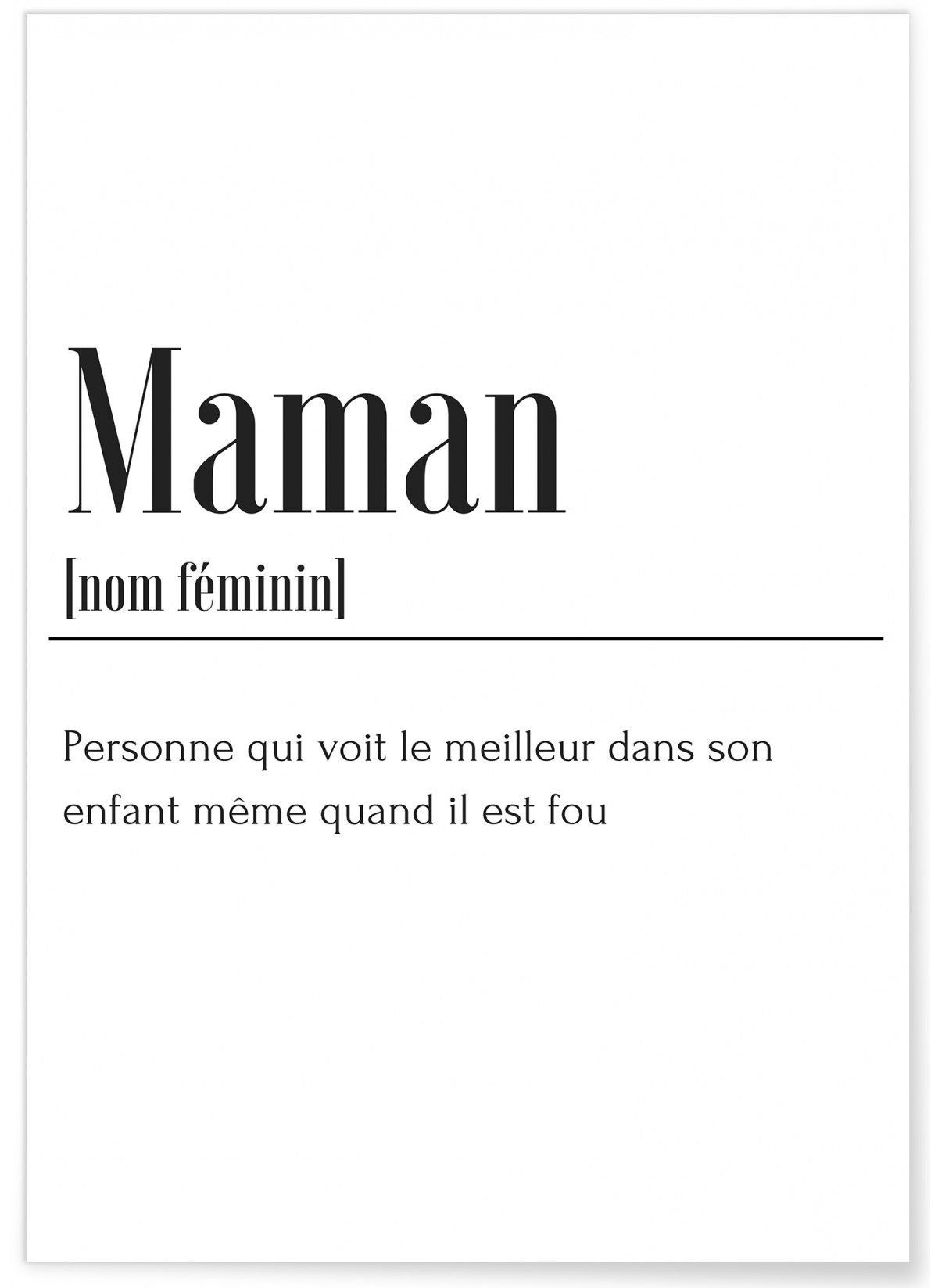 Affiche Définition Maman