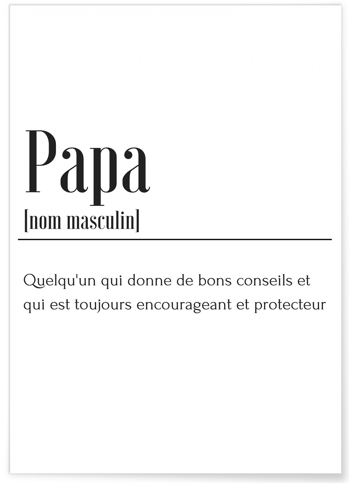 Affiche Définition Papa