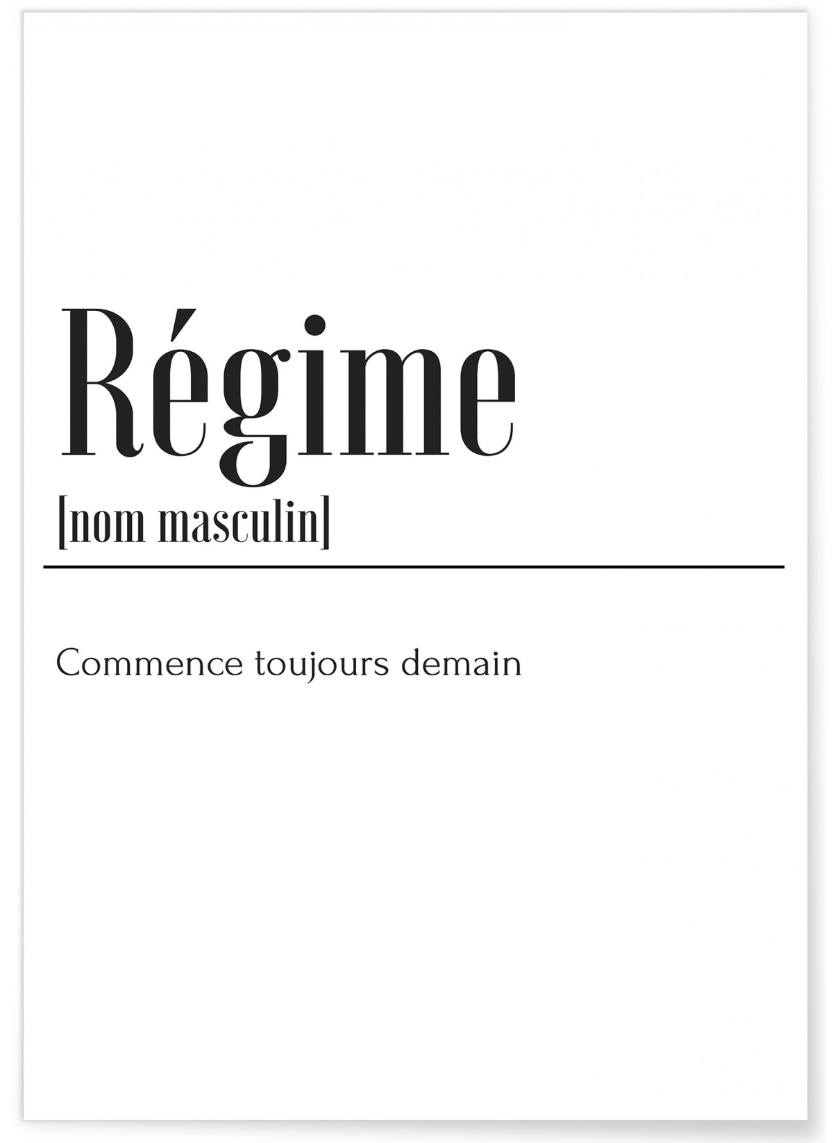 Affiche Définition Régime