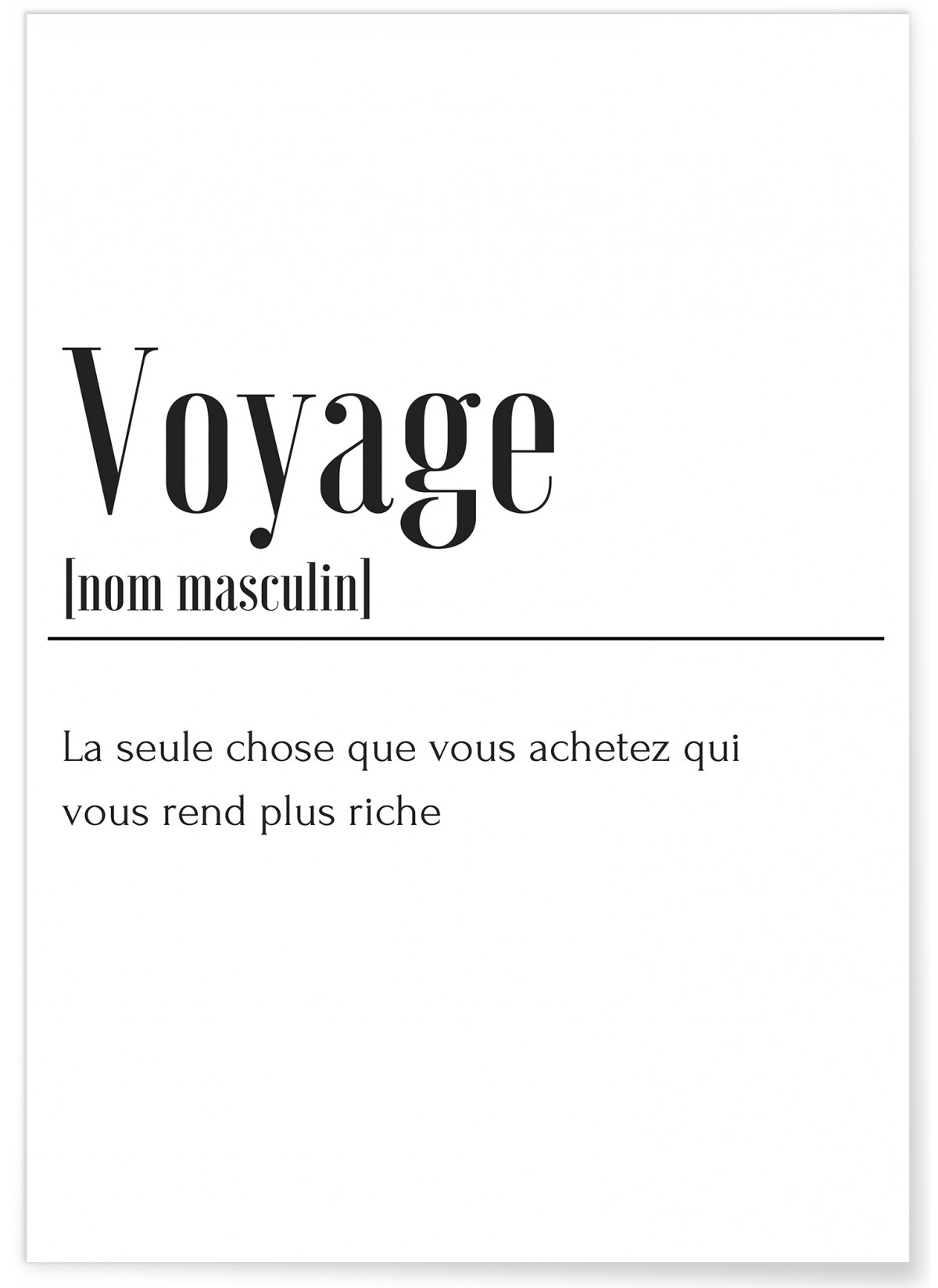 Affiche Définition Voyage