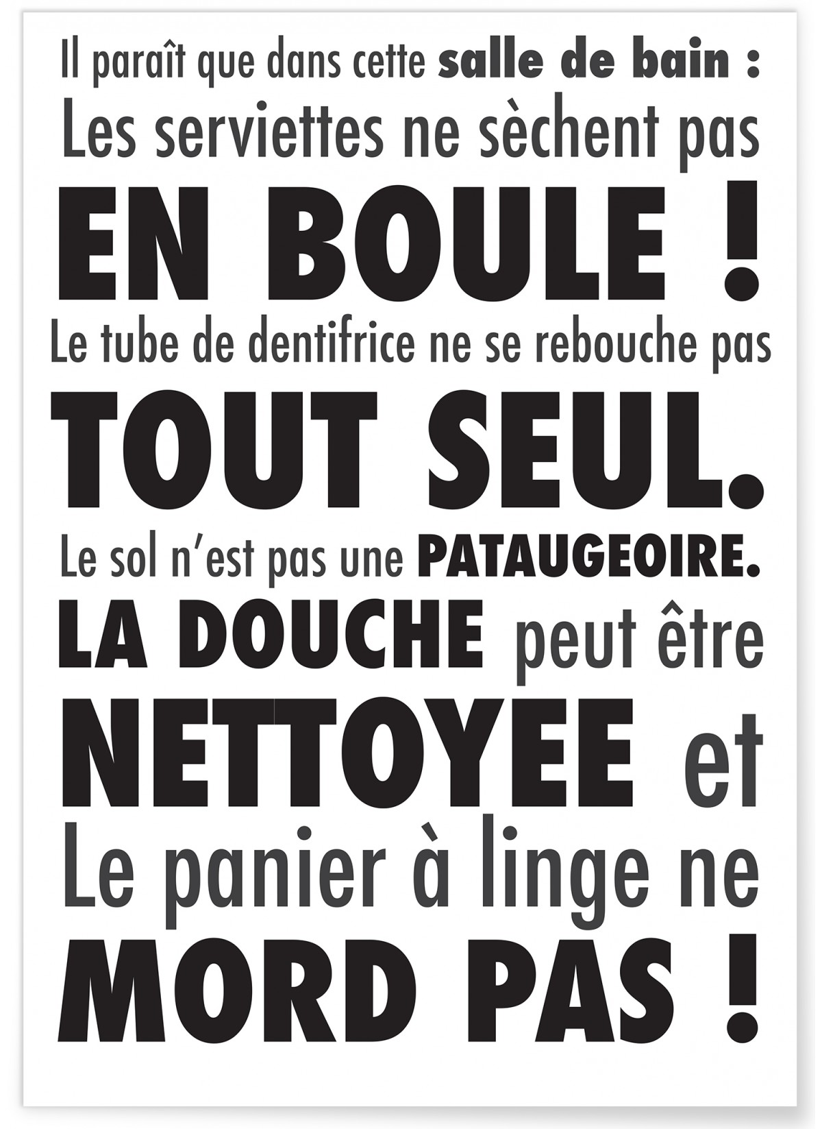 Affiche Il paraît que dans cette salle de bain....