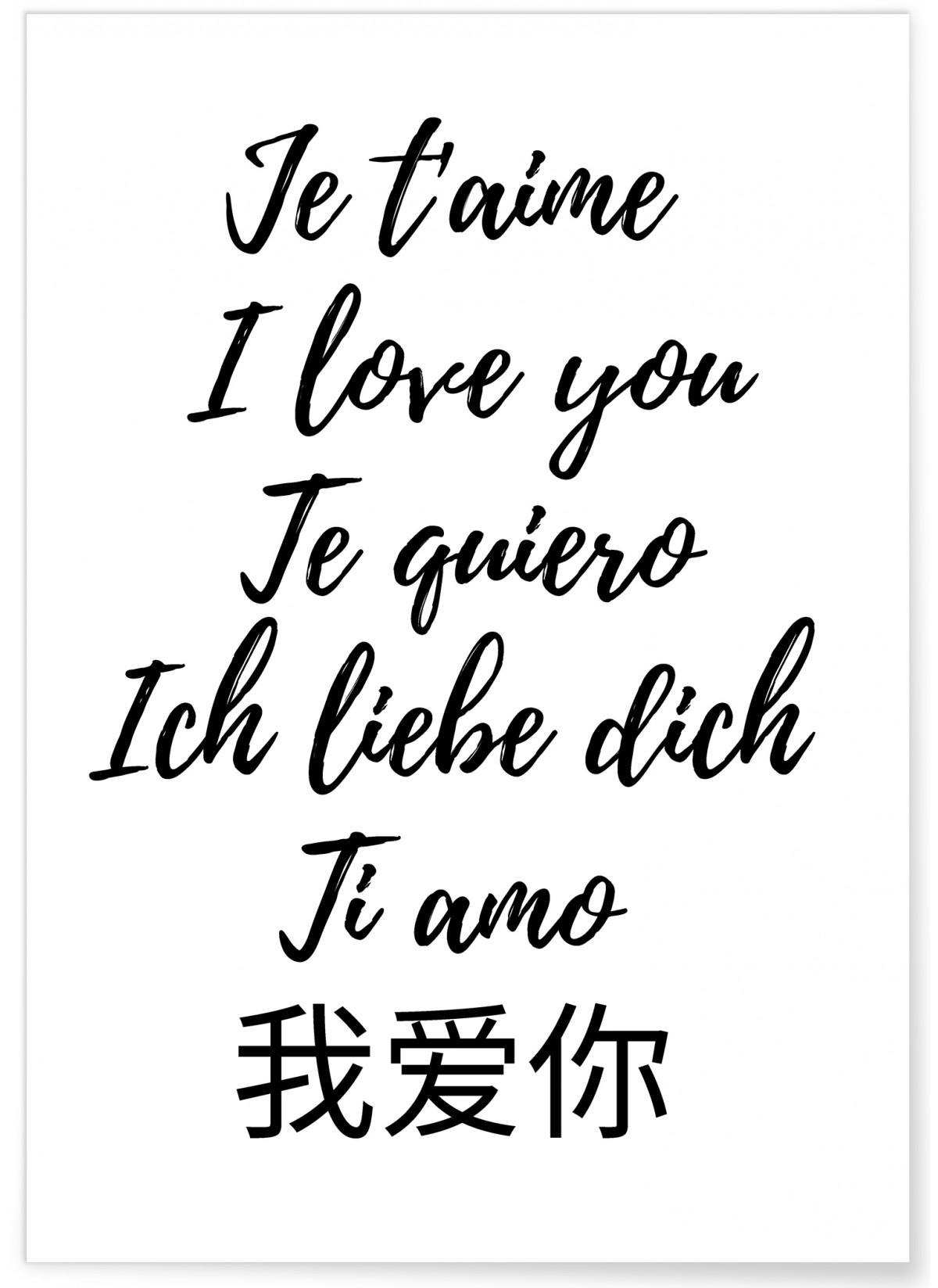 Affiche Je t'aime