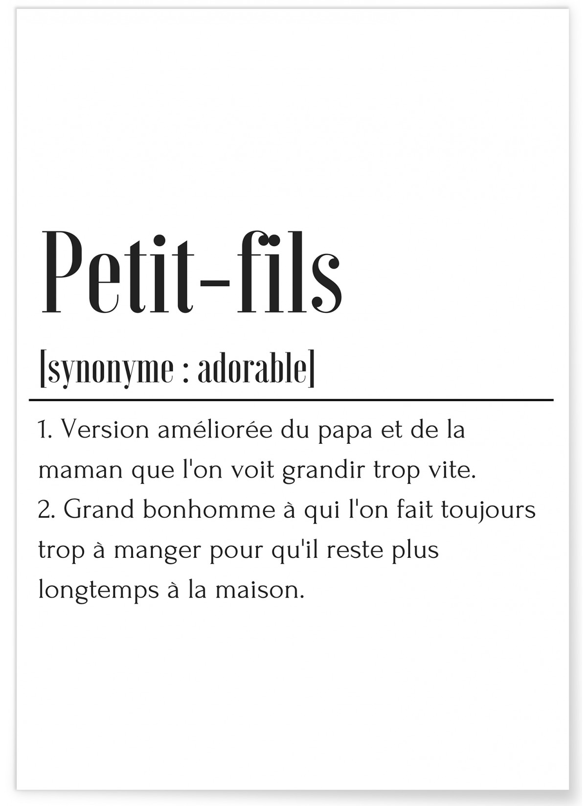 Affiche Définition Petit-fils