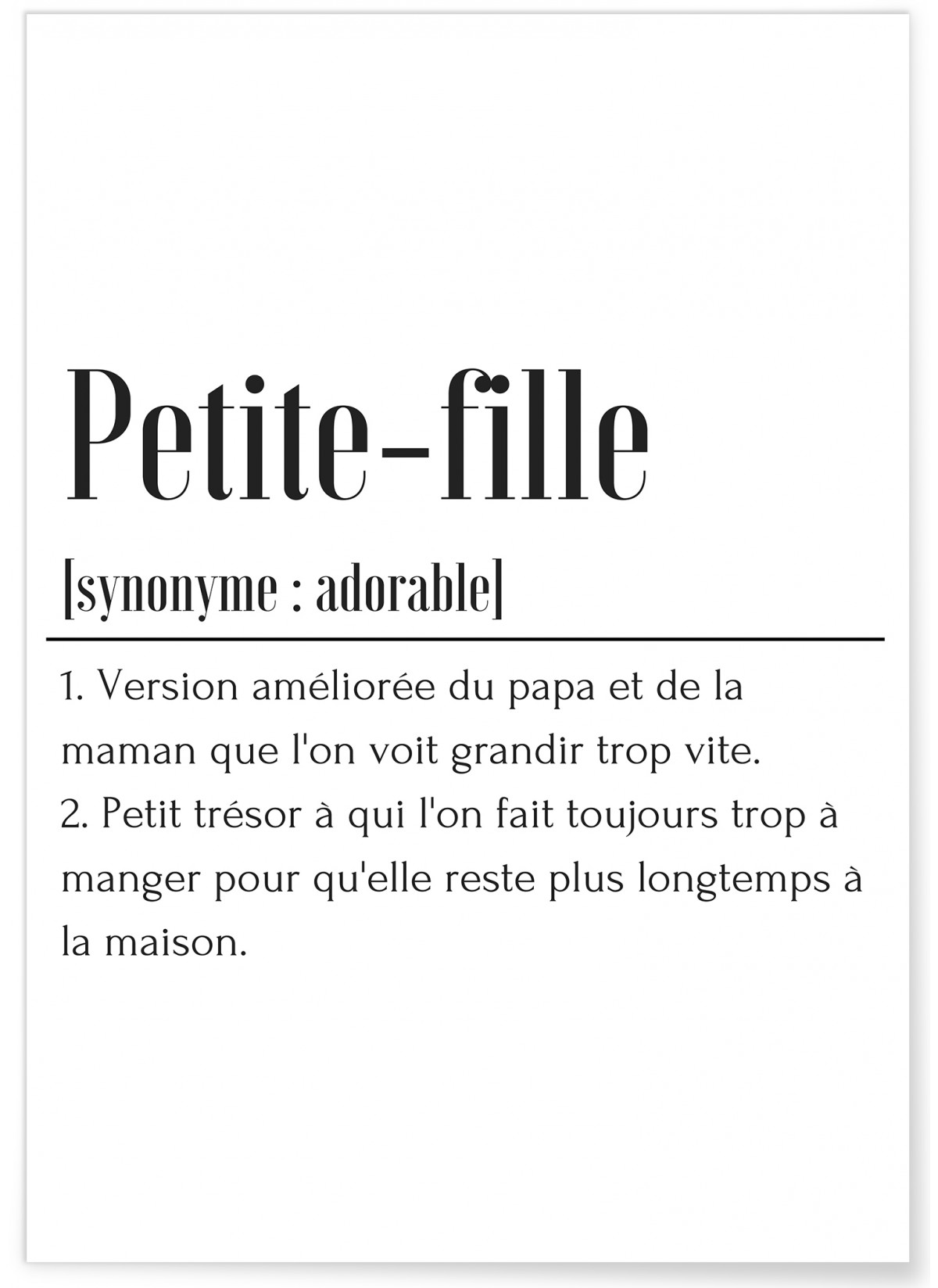 Affiche Définition Petite-fille