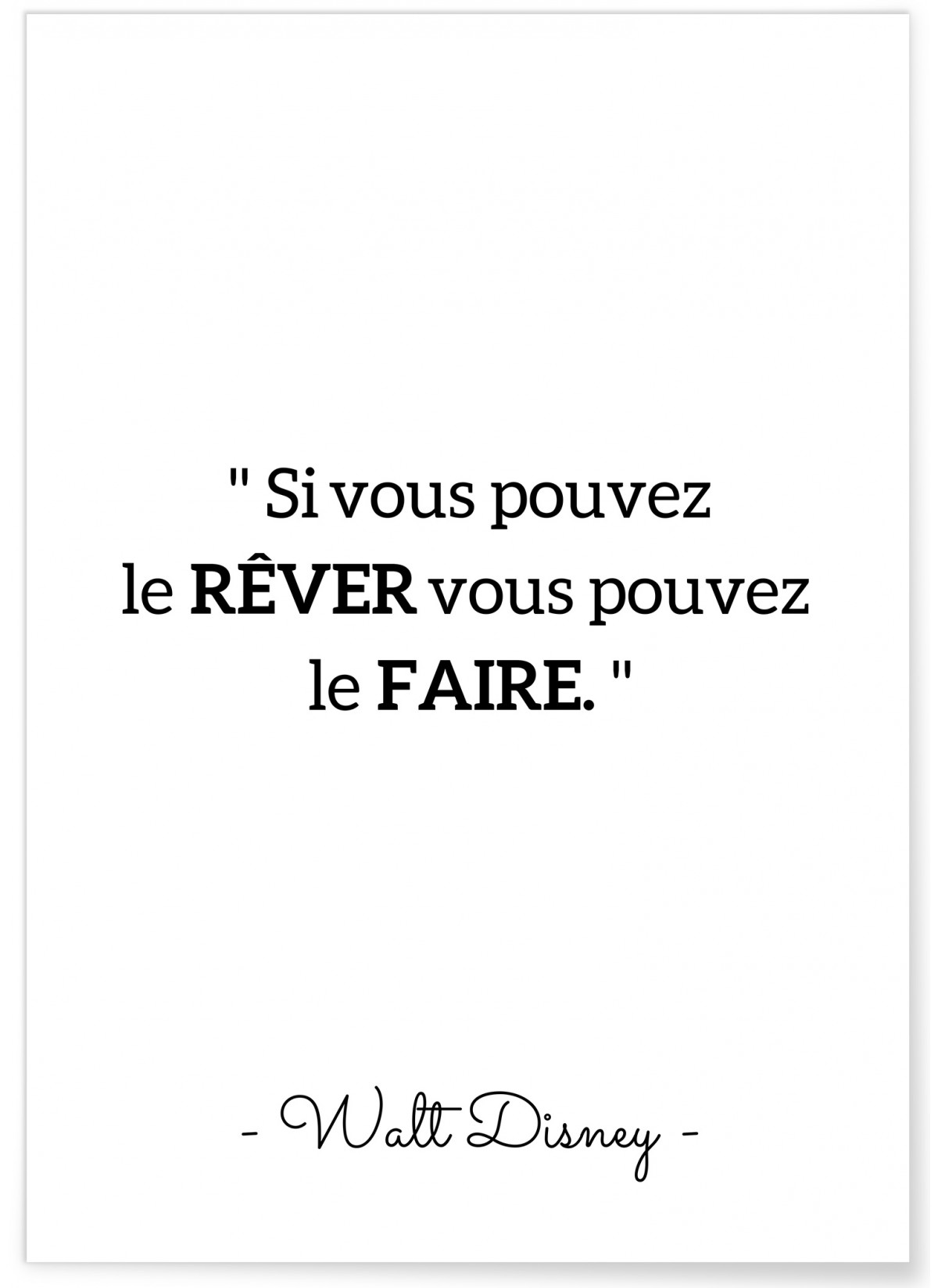Affiche Walt Disney : "Si vous pouvez le rêver..."