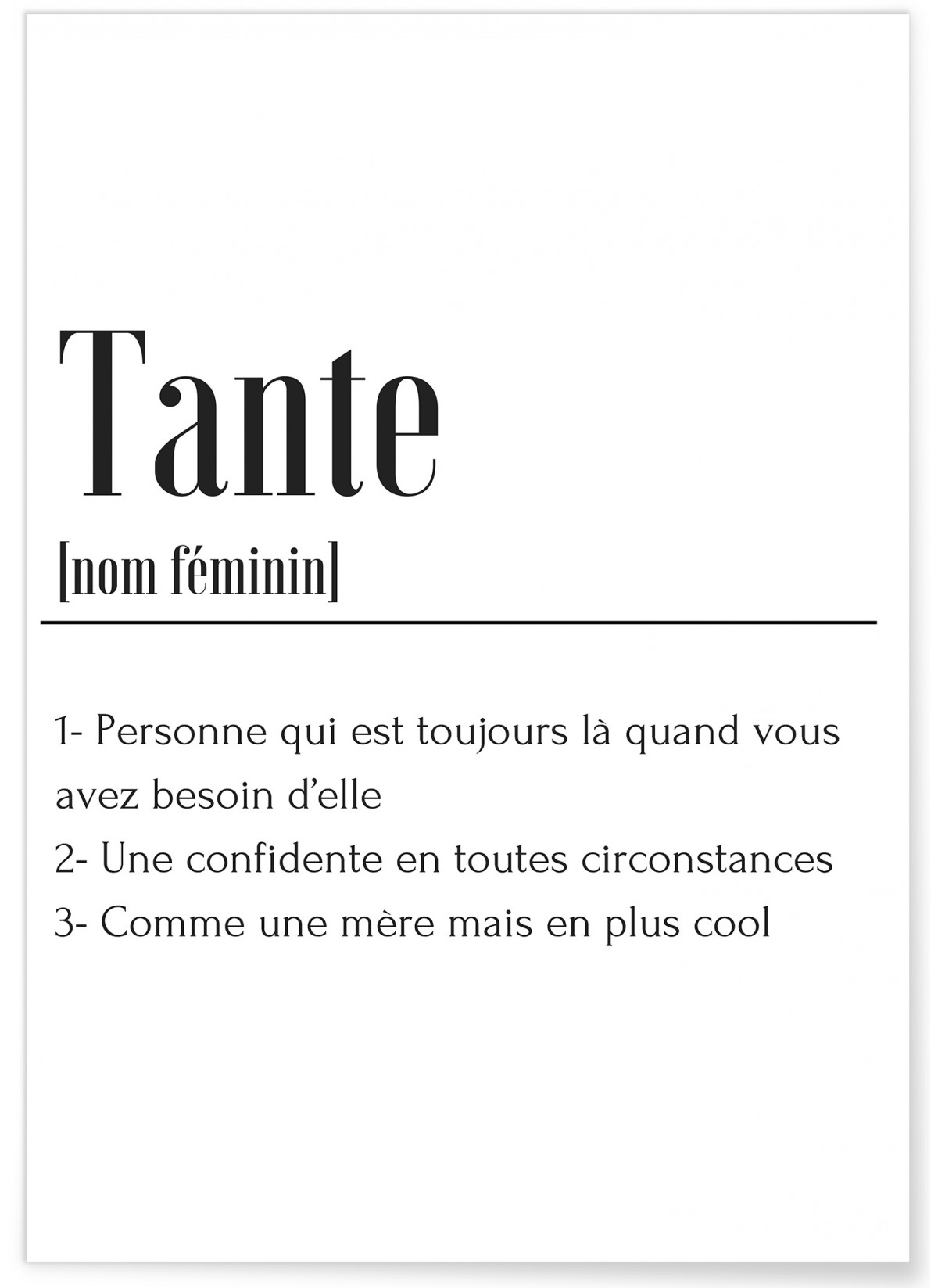Affiche Définition Tante
