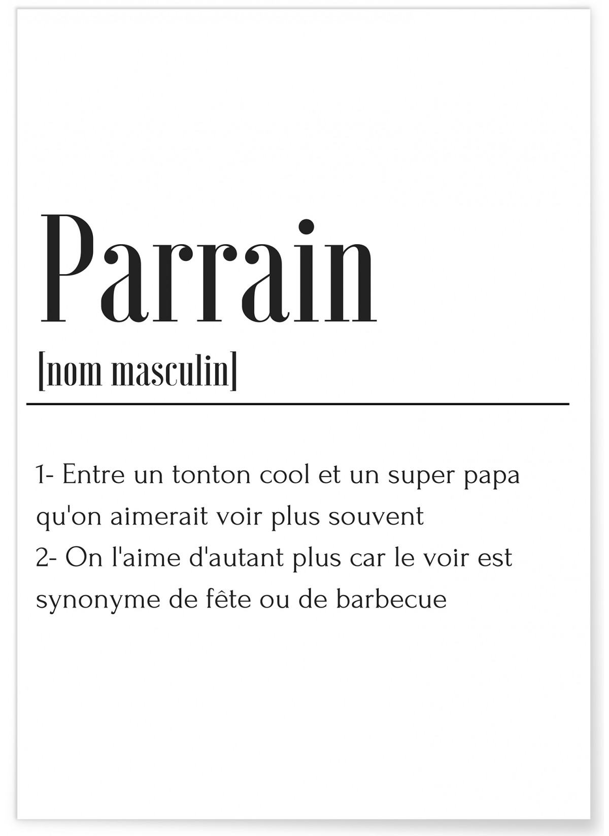 Affiche Définition Parrain