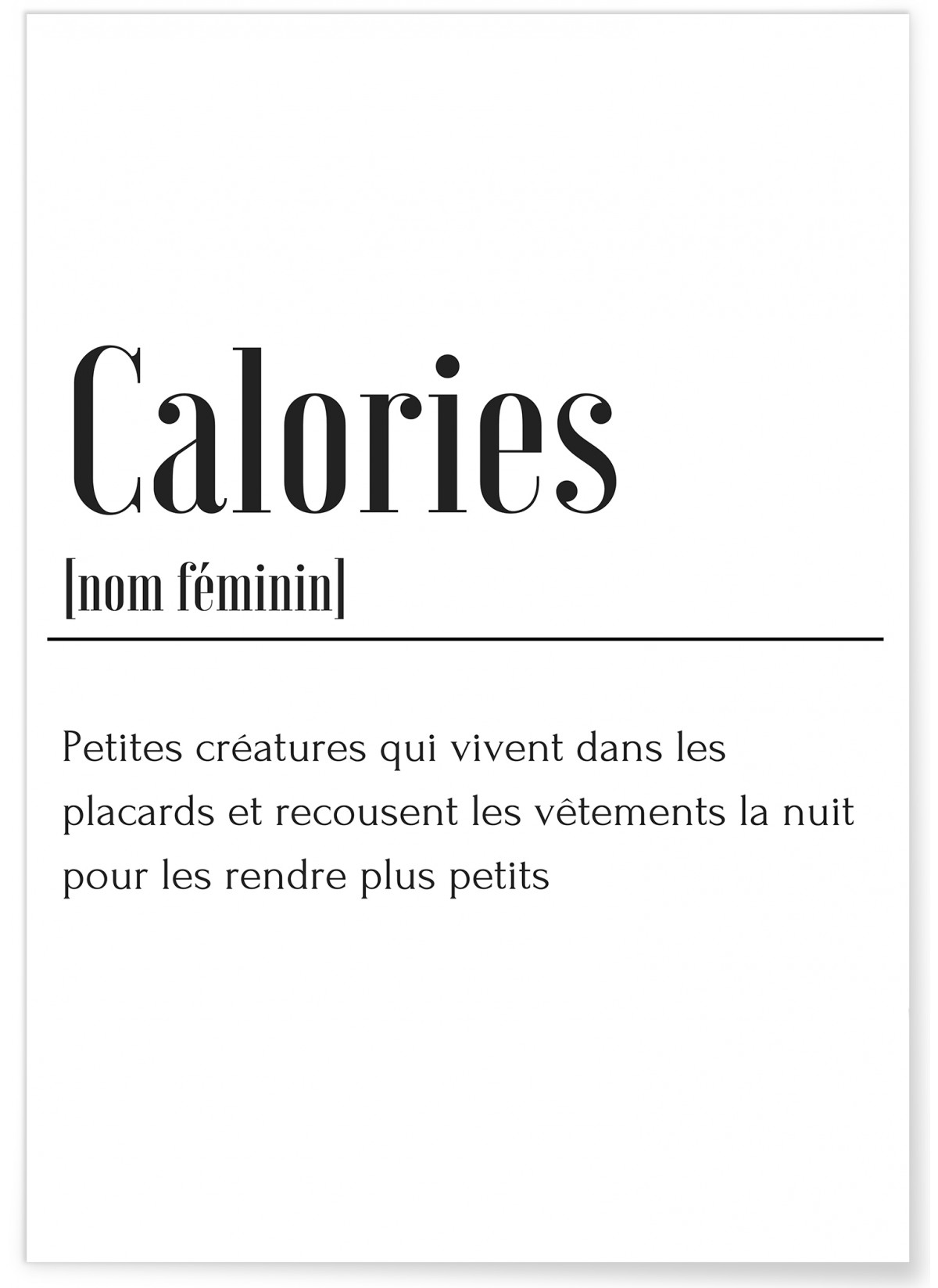 Affiche Définition Calories
