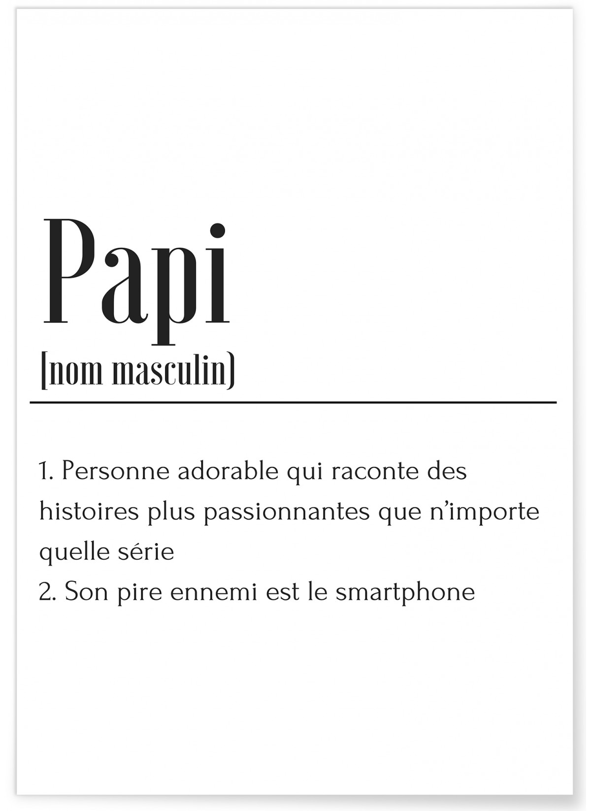 Affiche Définition Papi