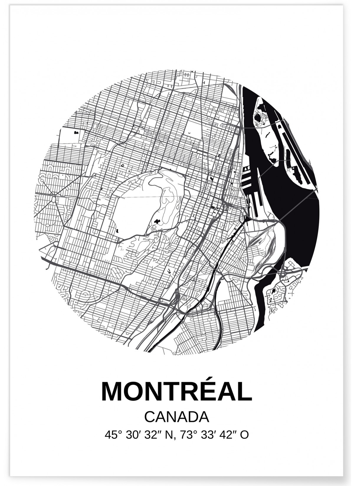 Affiche Carte Montréal