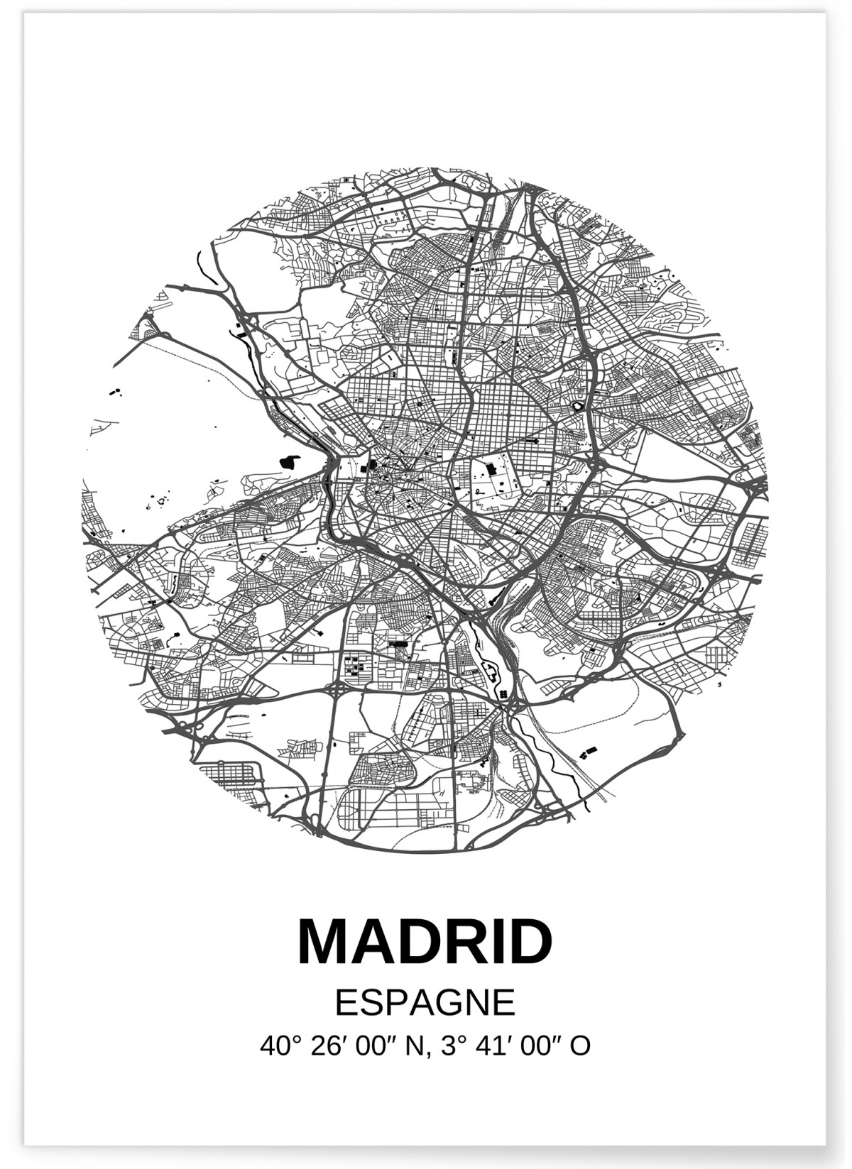 Poster Carte Madrid