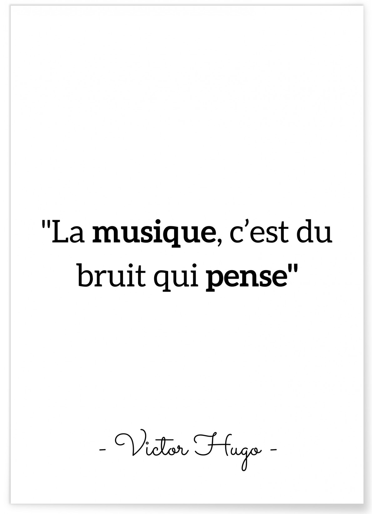 Affiche Victor Hugo "La musique..."