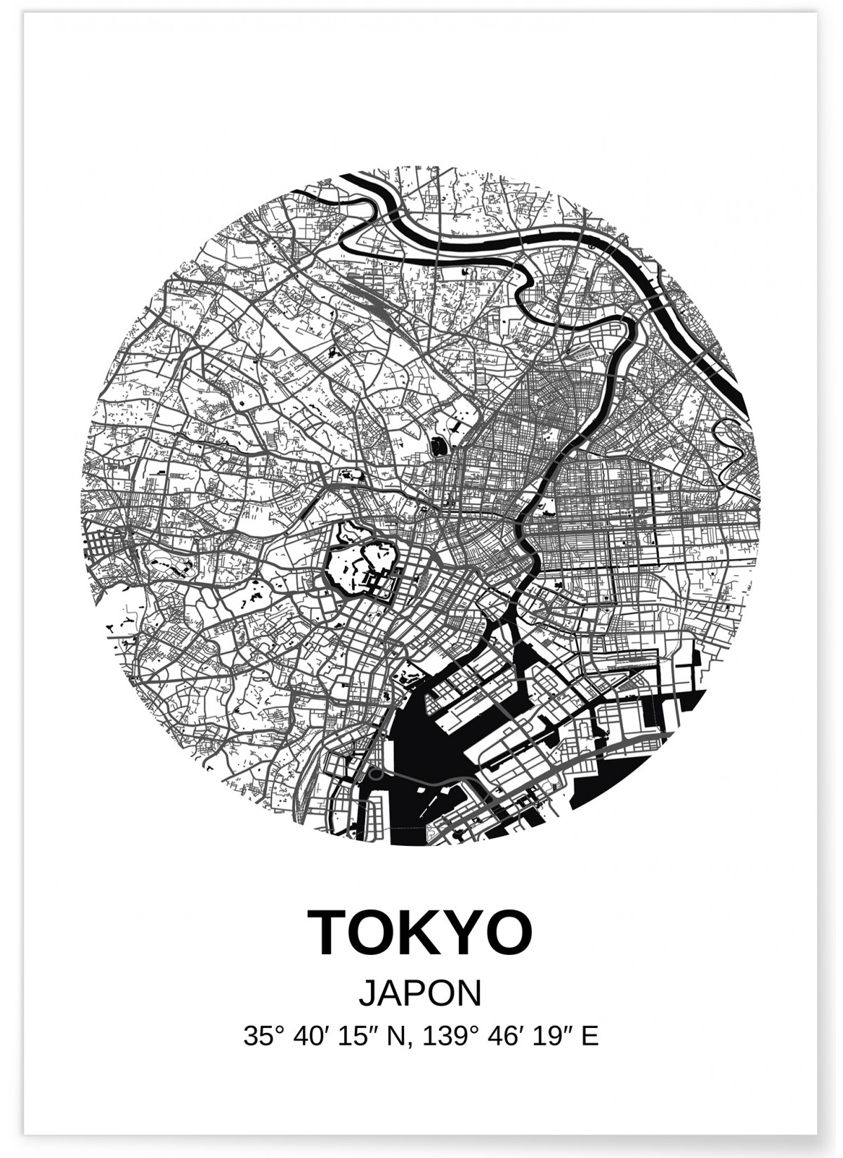 Affiche Carte Tokyo