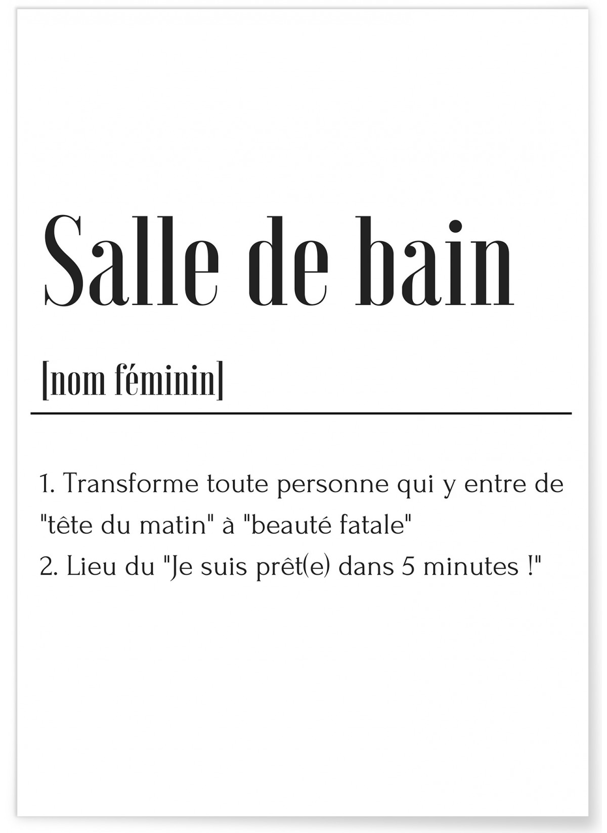 Affiche Définition Salle de bain
