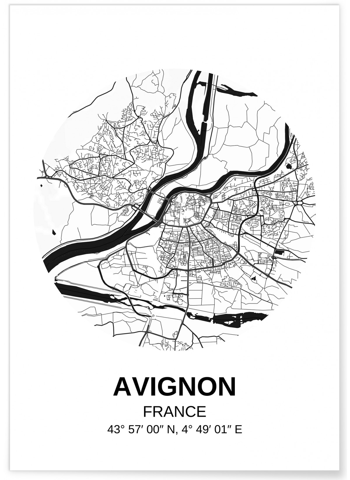 Affiche Carte Avignon