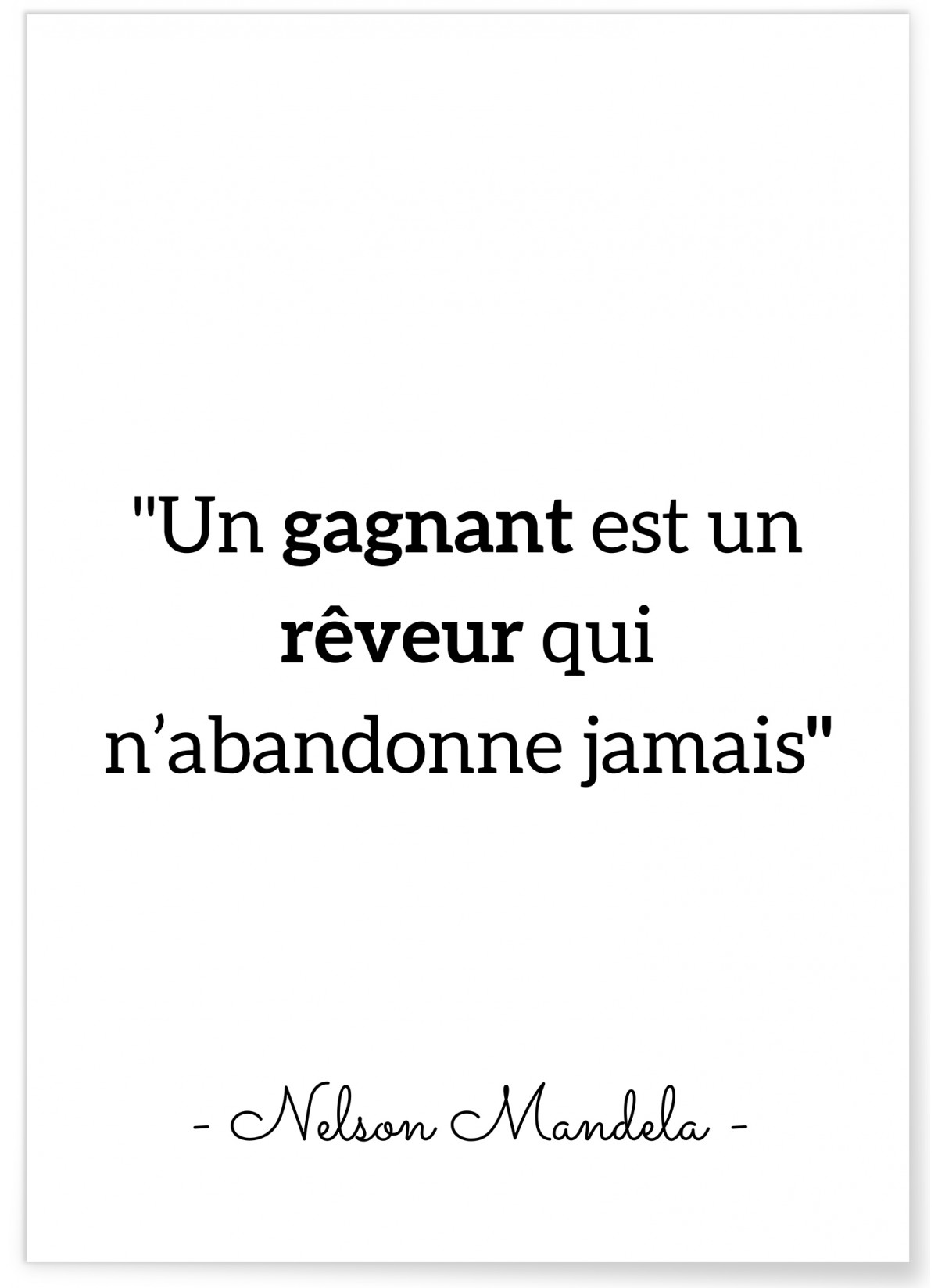 Affiche Mandela "Un gagnant..."