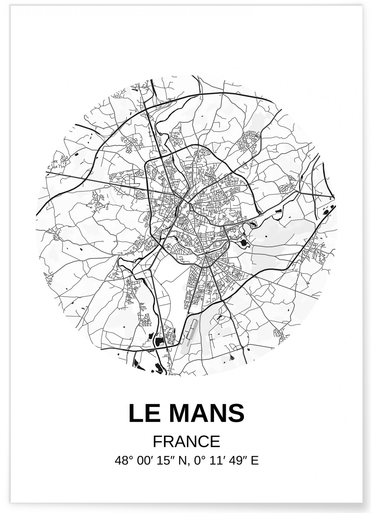 Affiche Carte Le Mans