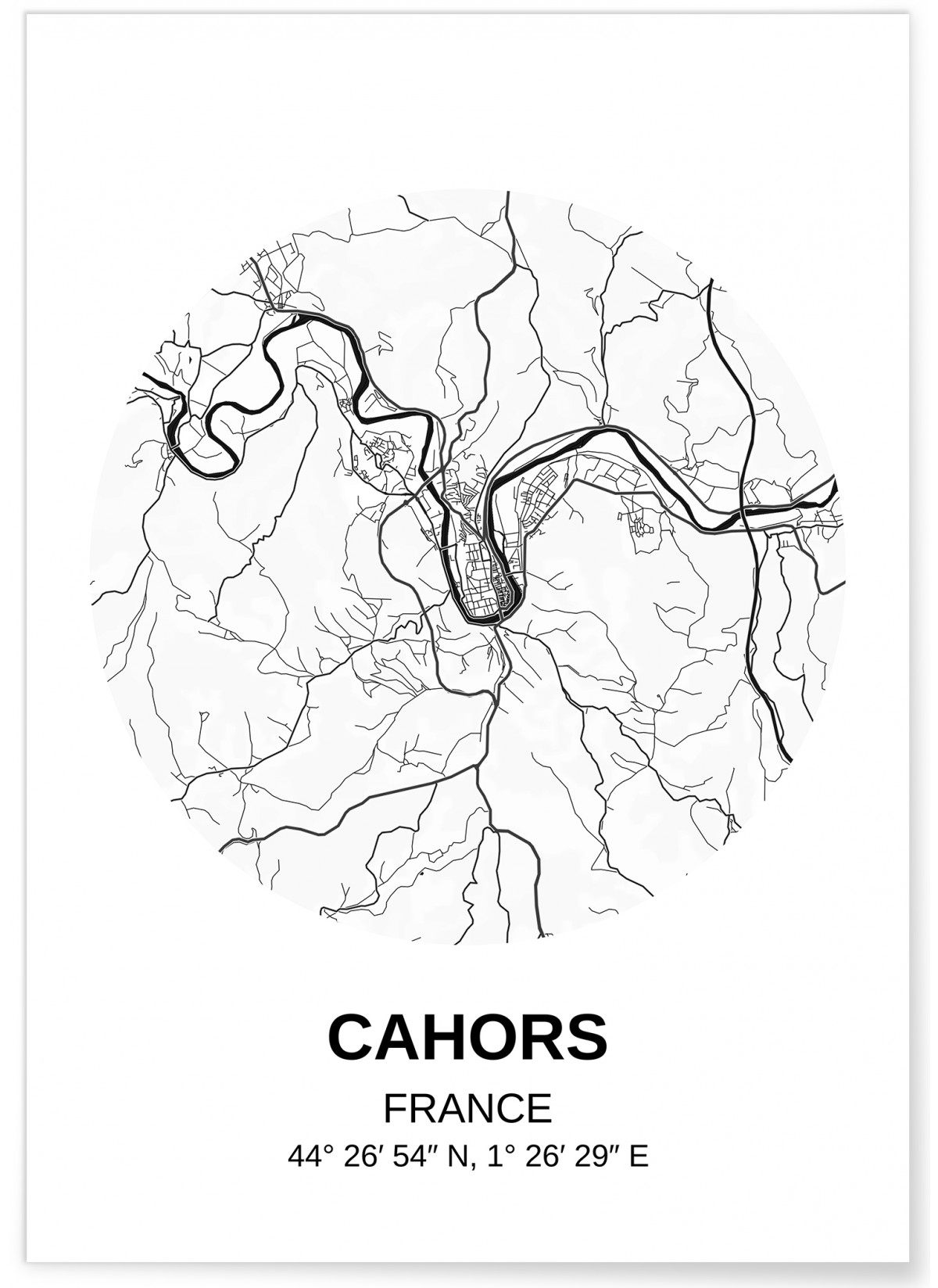 Affiche Carte Cahors