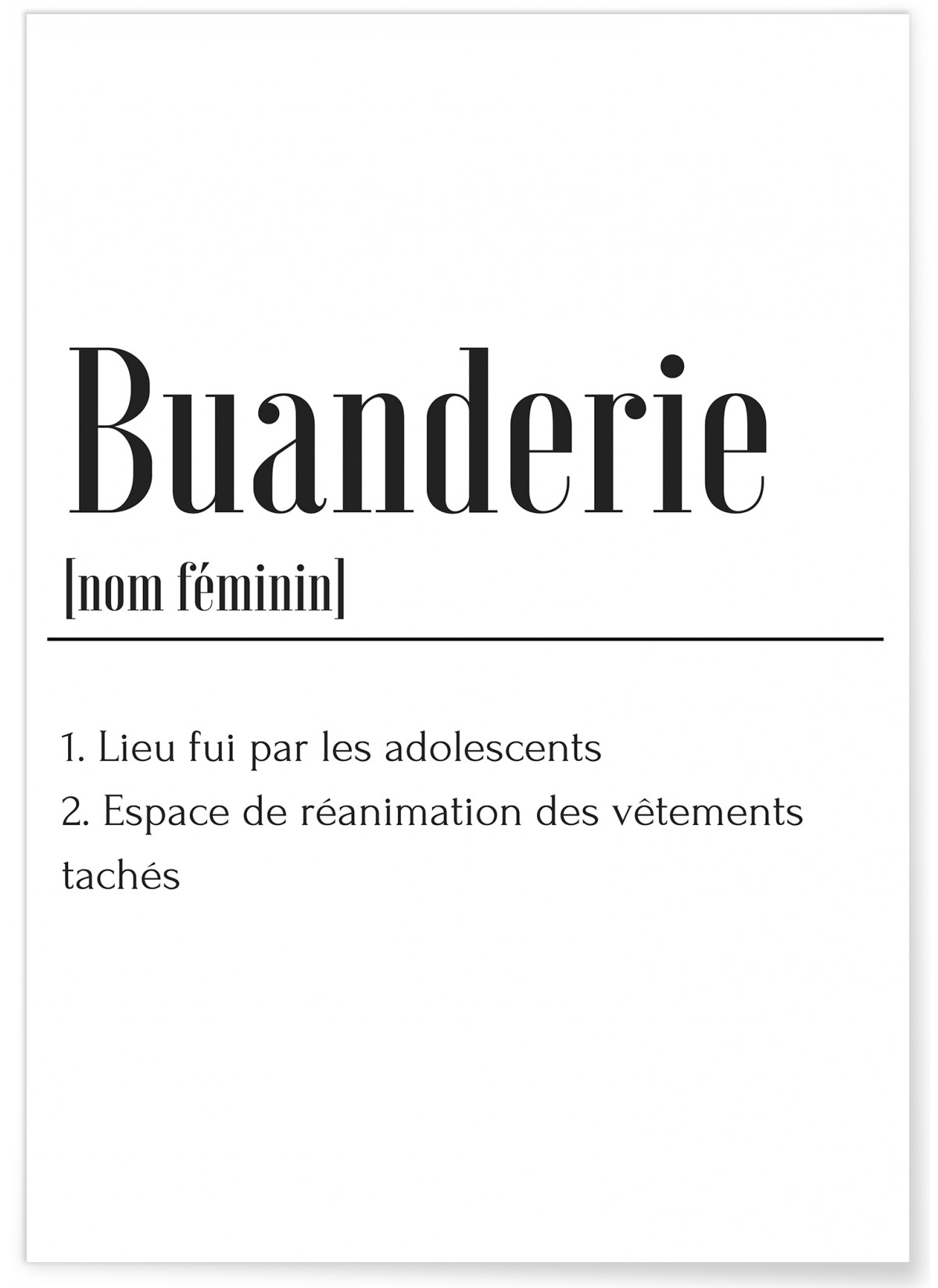 Affiche définition Buanderie