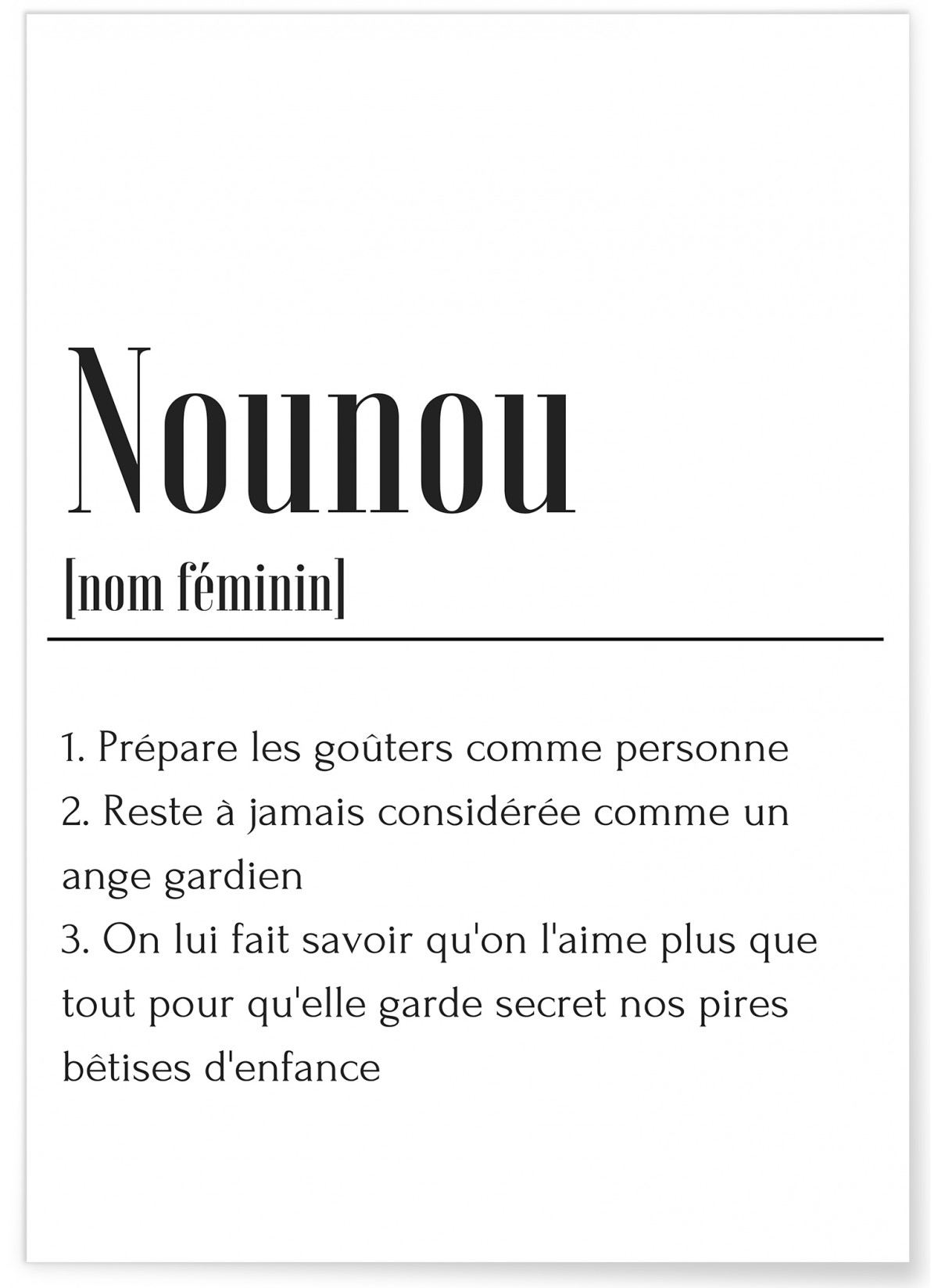 Affiche définition Nounou