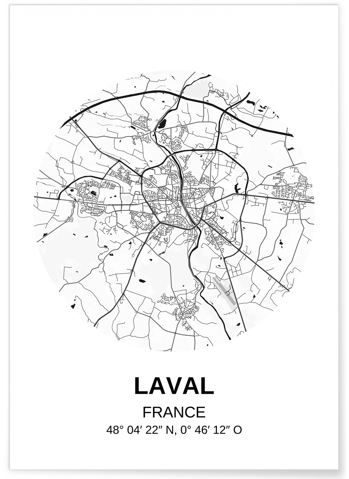 Affiche Carte Laval