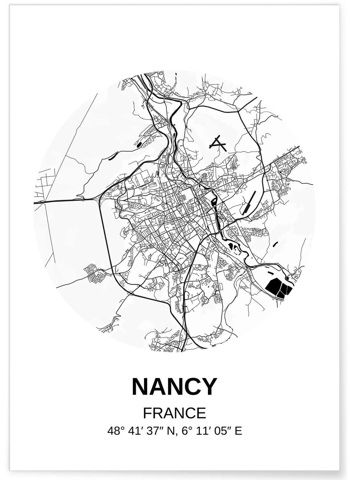 Affiche Carte Nancy