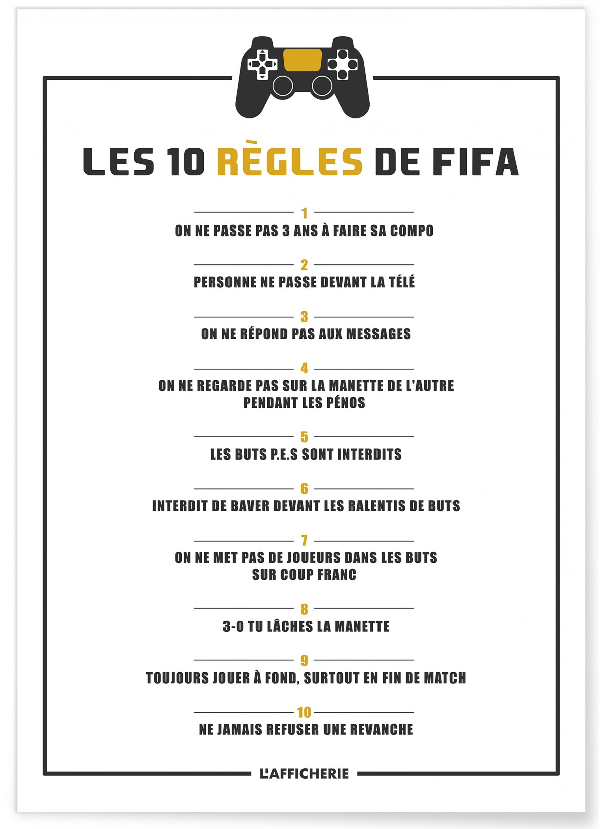 Affiche "Les 10 règles Fifa"