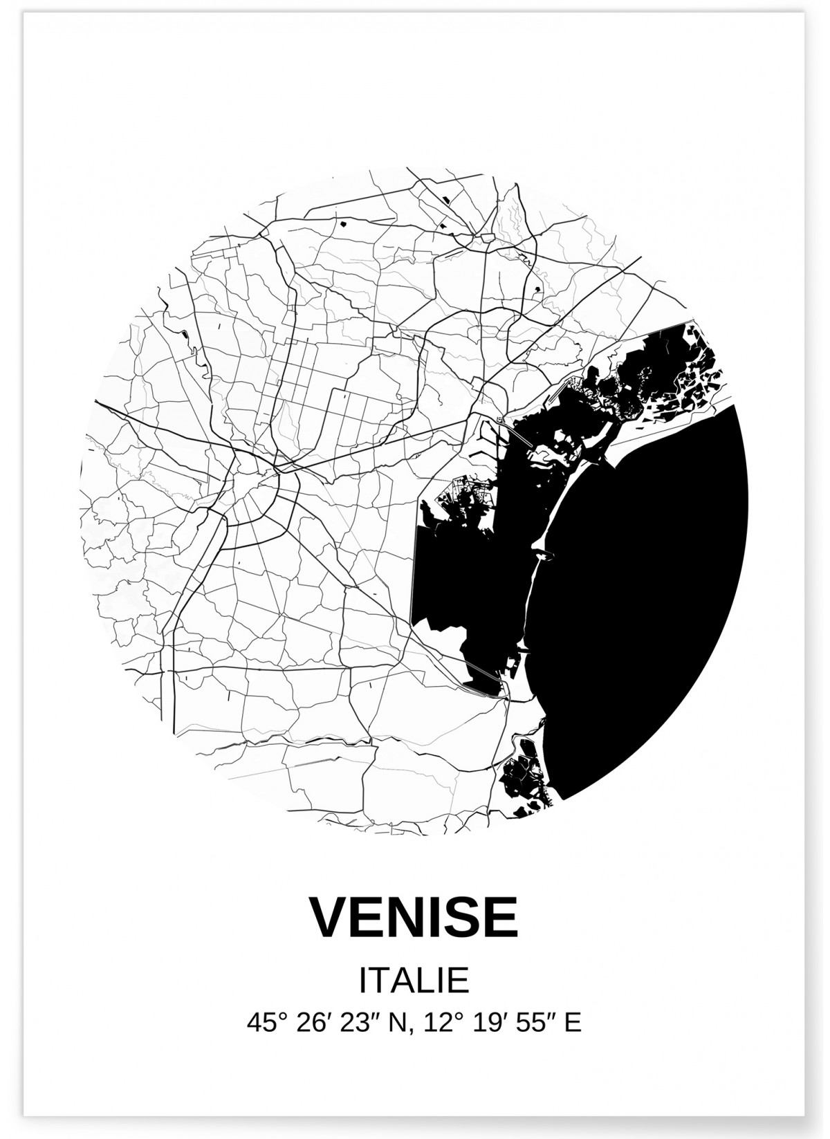 Affiche Carte Venise