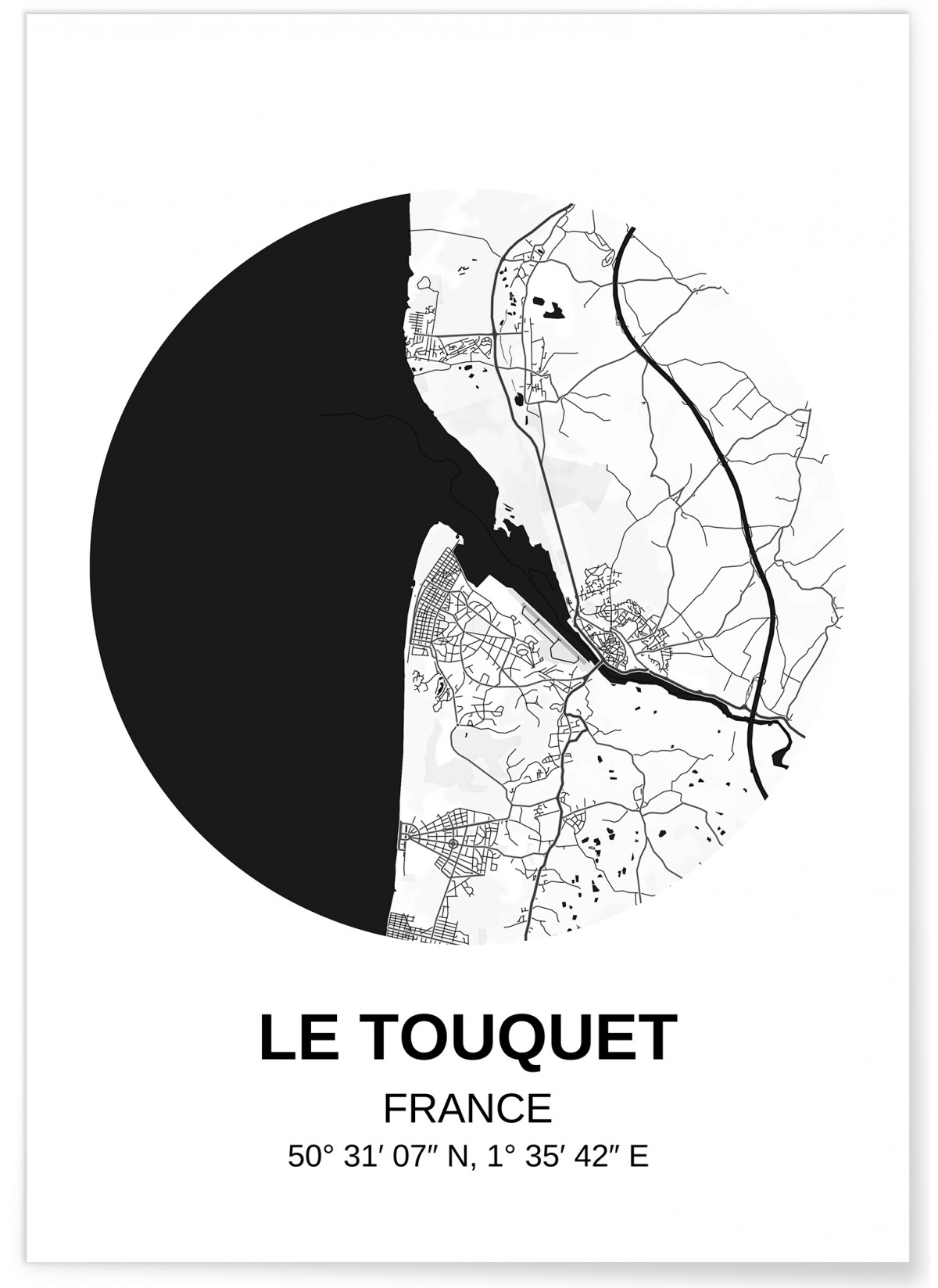 Affiche Carte Le Touquet