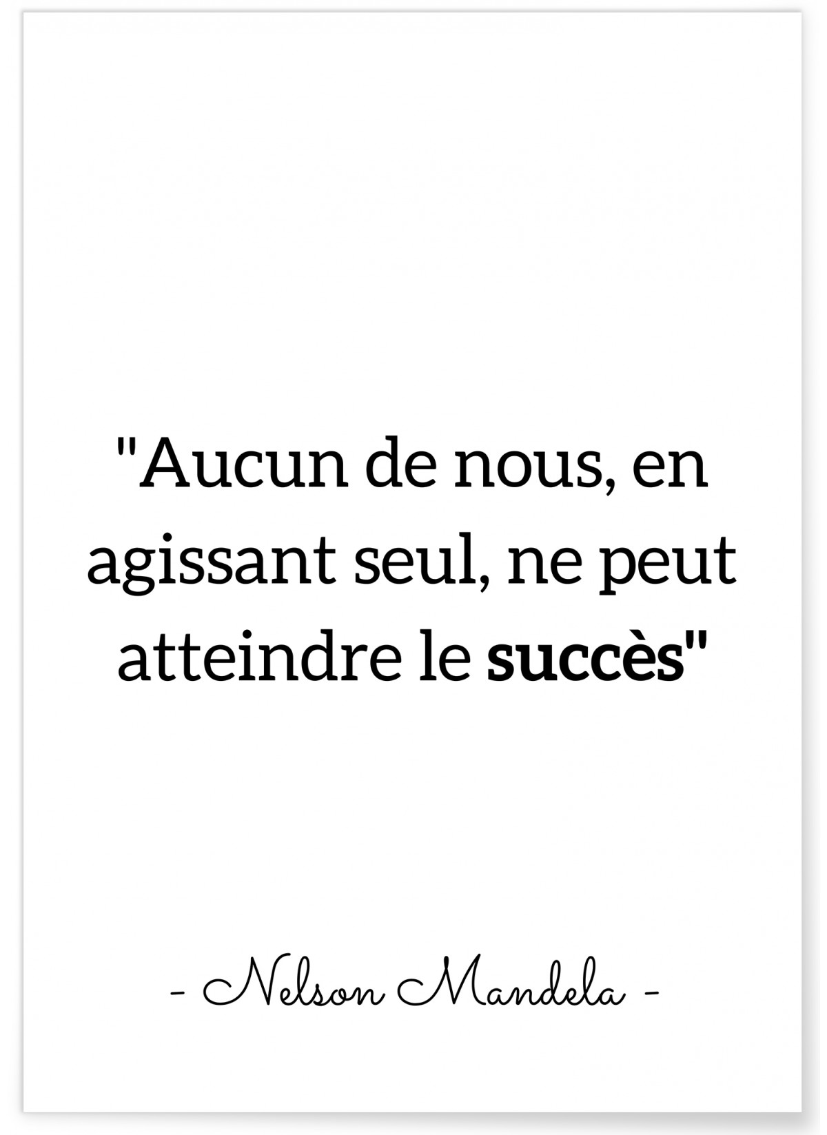 Affiche Mandela "Aucun de nous..."