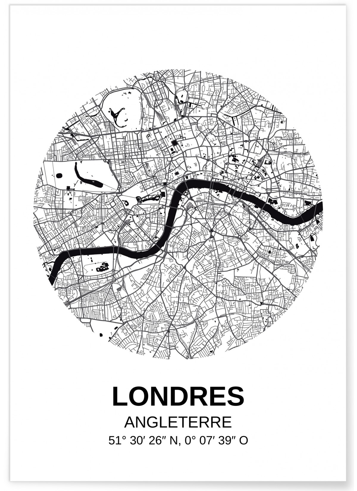 Affiche Carte Londres
