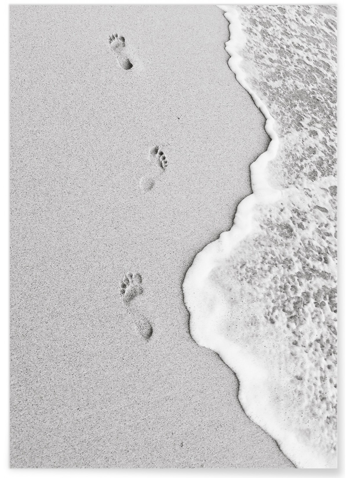 Affiche Nature Plage noir et blanc